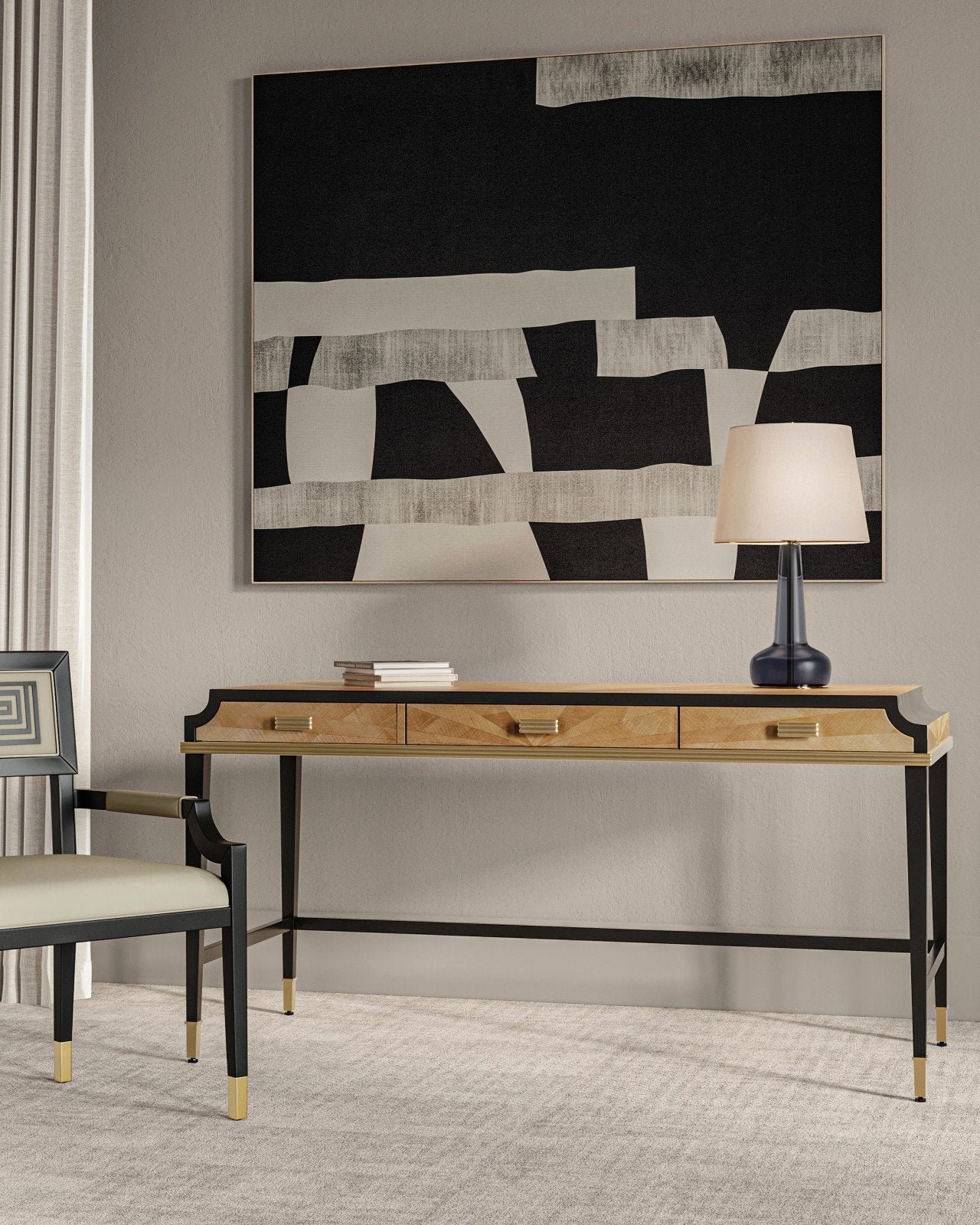 Currey & Company Rosenborg Dark Purple Glass Table Lamp