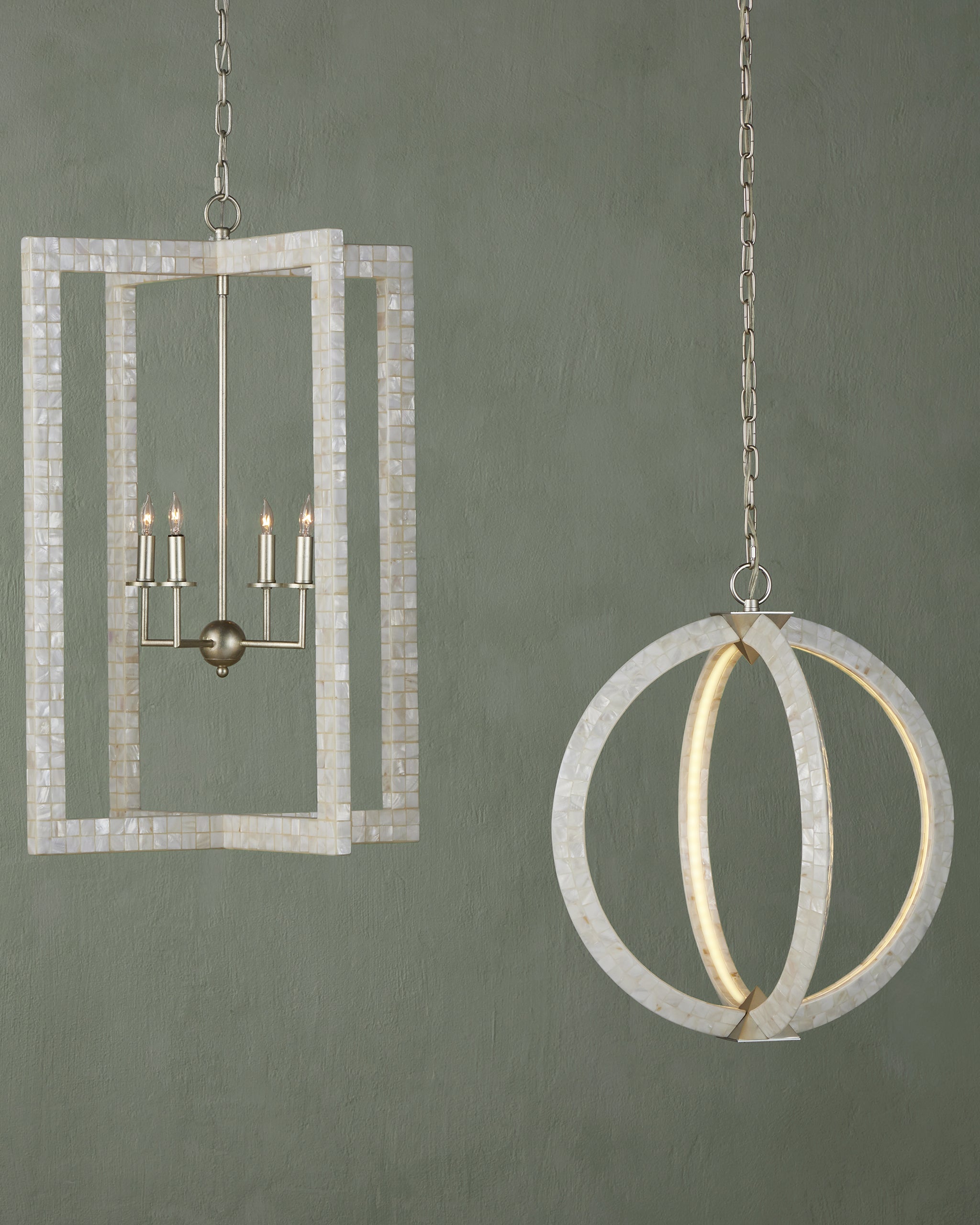Currey & Company Arietta White Orb Chandelier