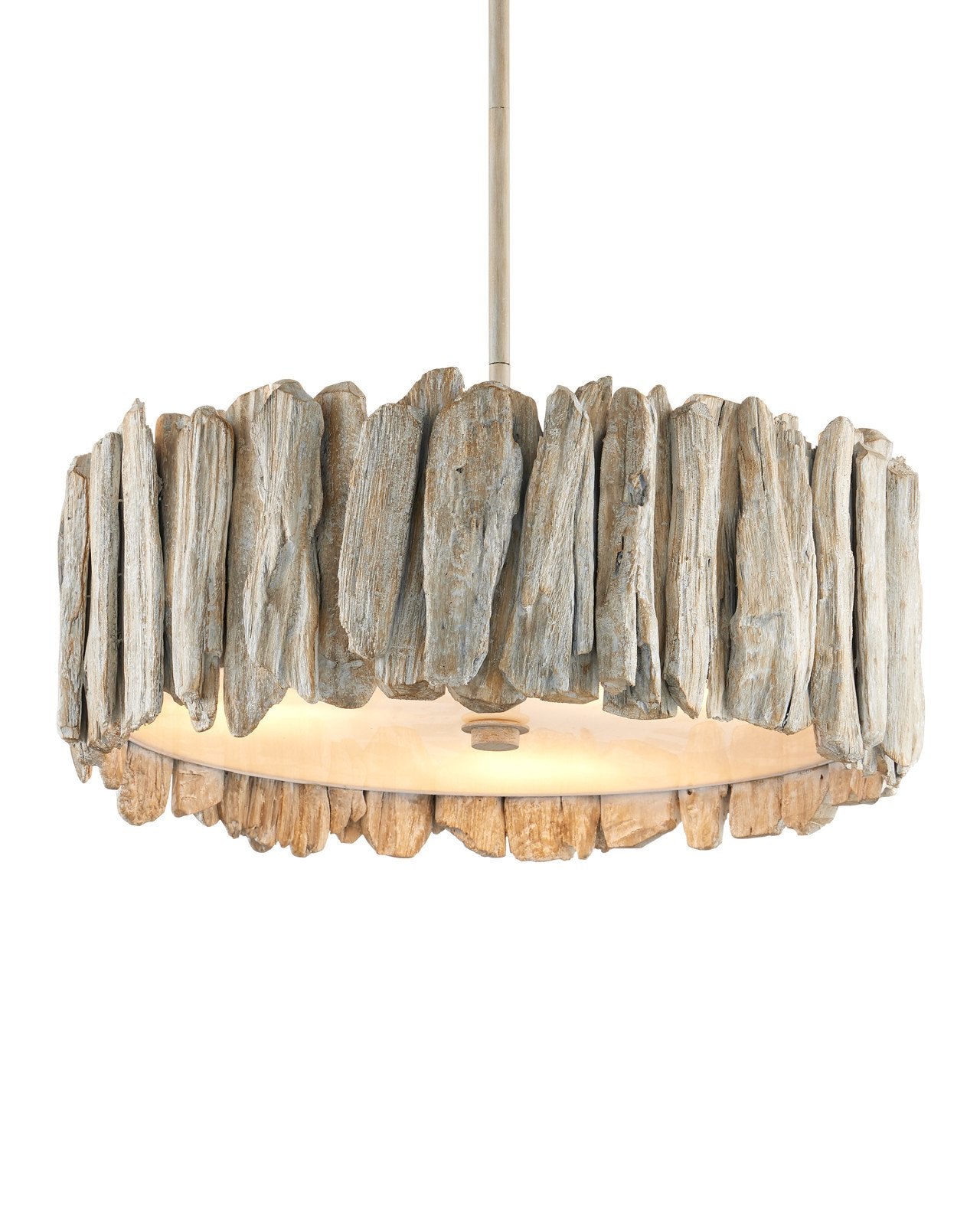 Currey & Company Driftwood 20" Whitewash Semi Flush Mount