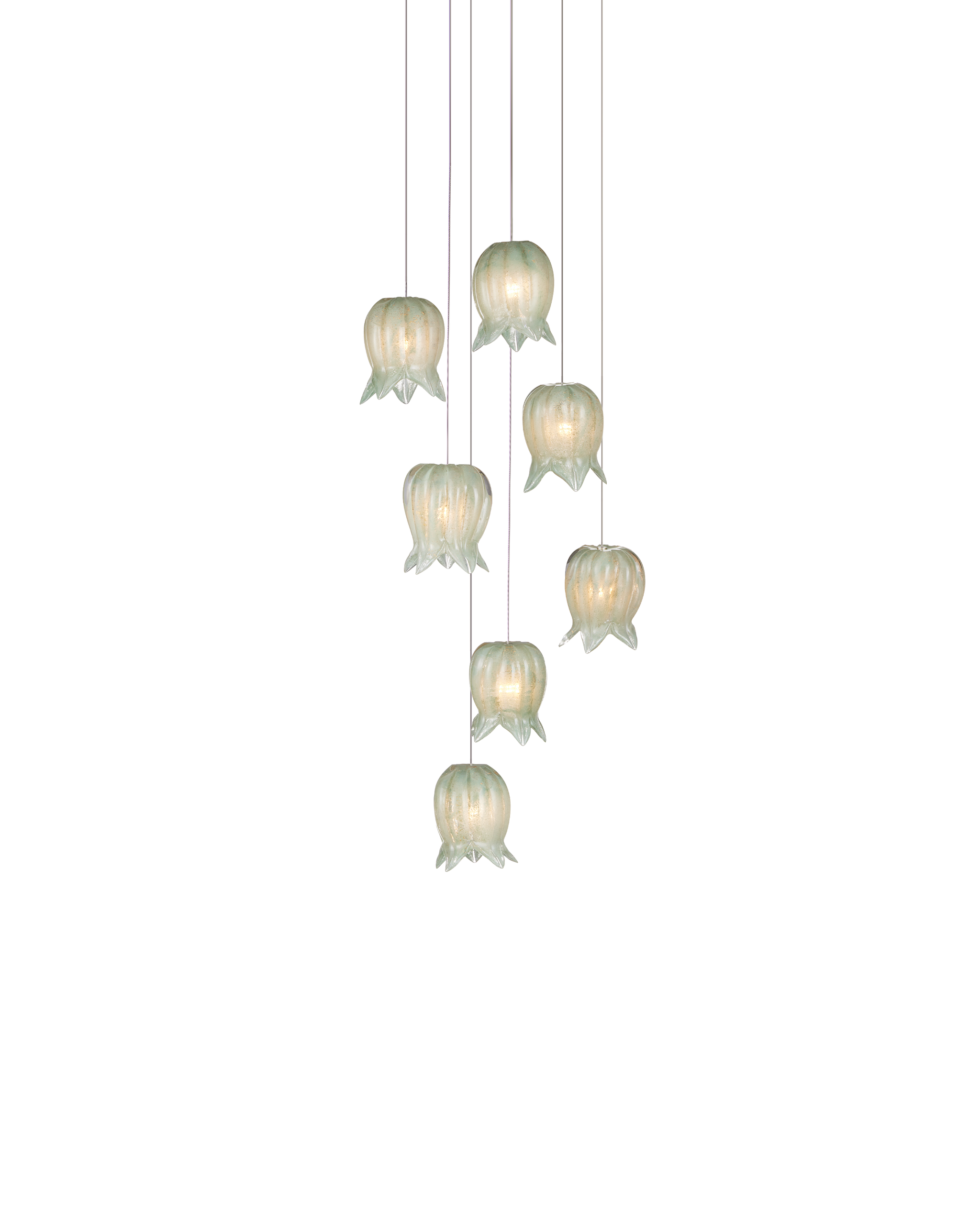 Currey And Company Polpo 7 Light Round Multi Drop Pendant