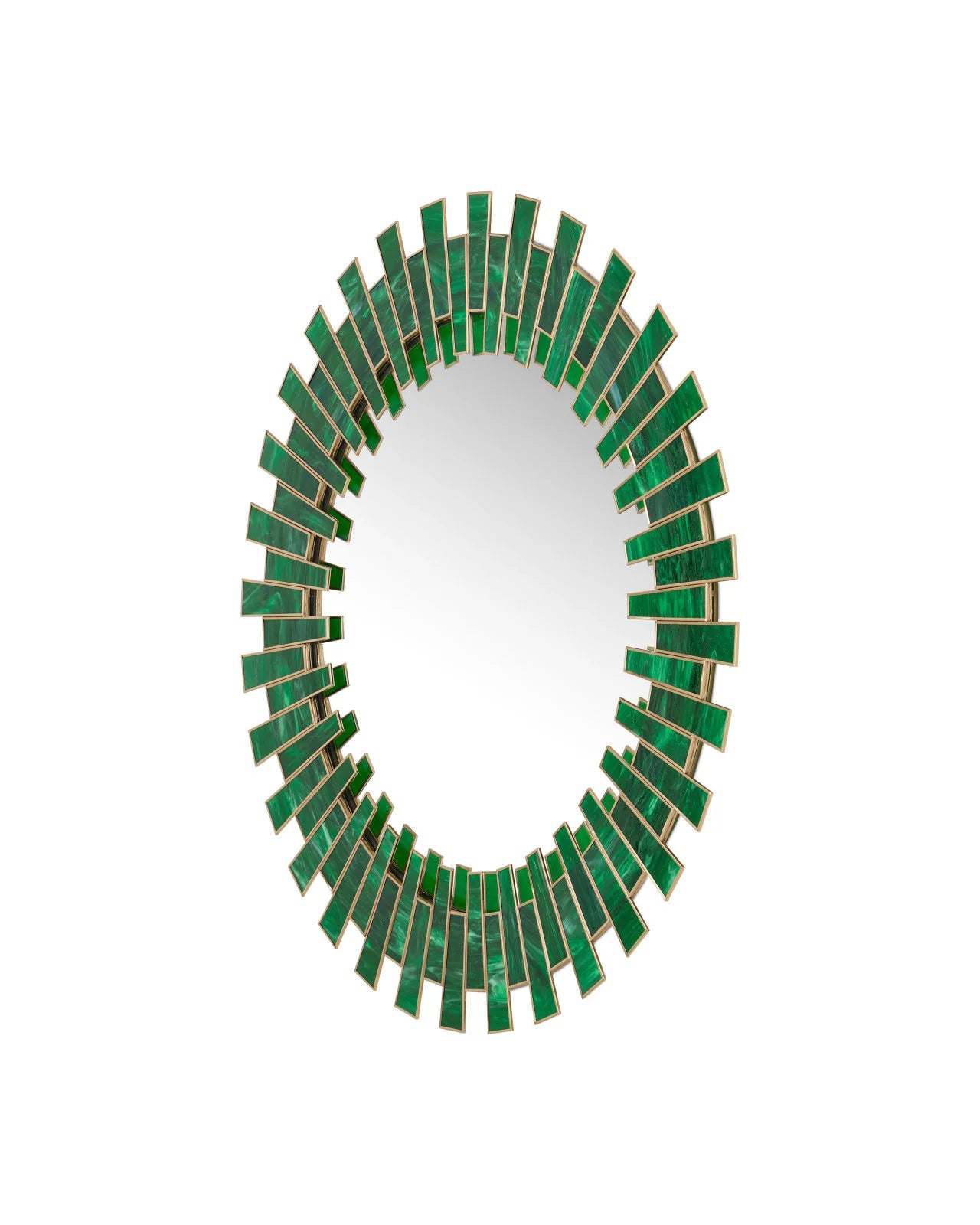 Currey & Company 39" Glasdele Emerald Round Mirror