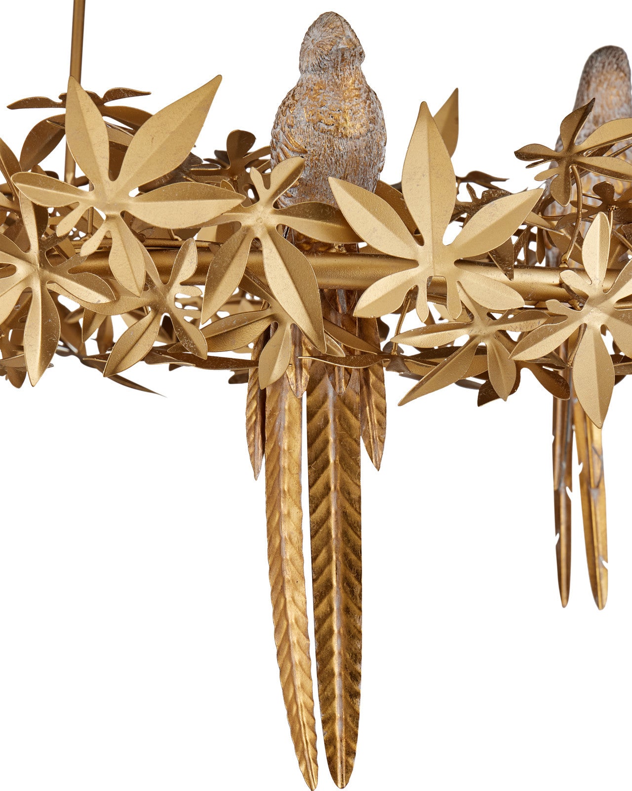 Currey & Company 41.25" Aviary Gold Ring 6 Light Chandelier