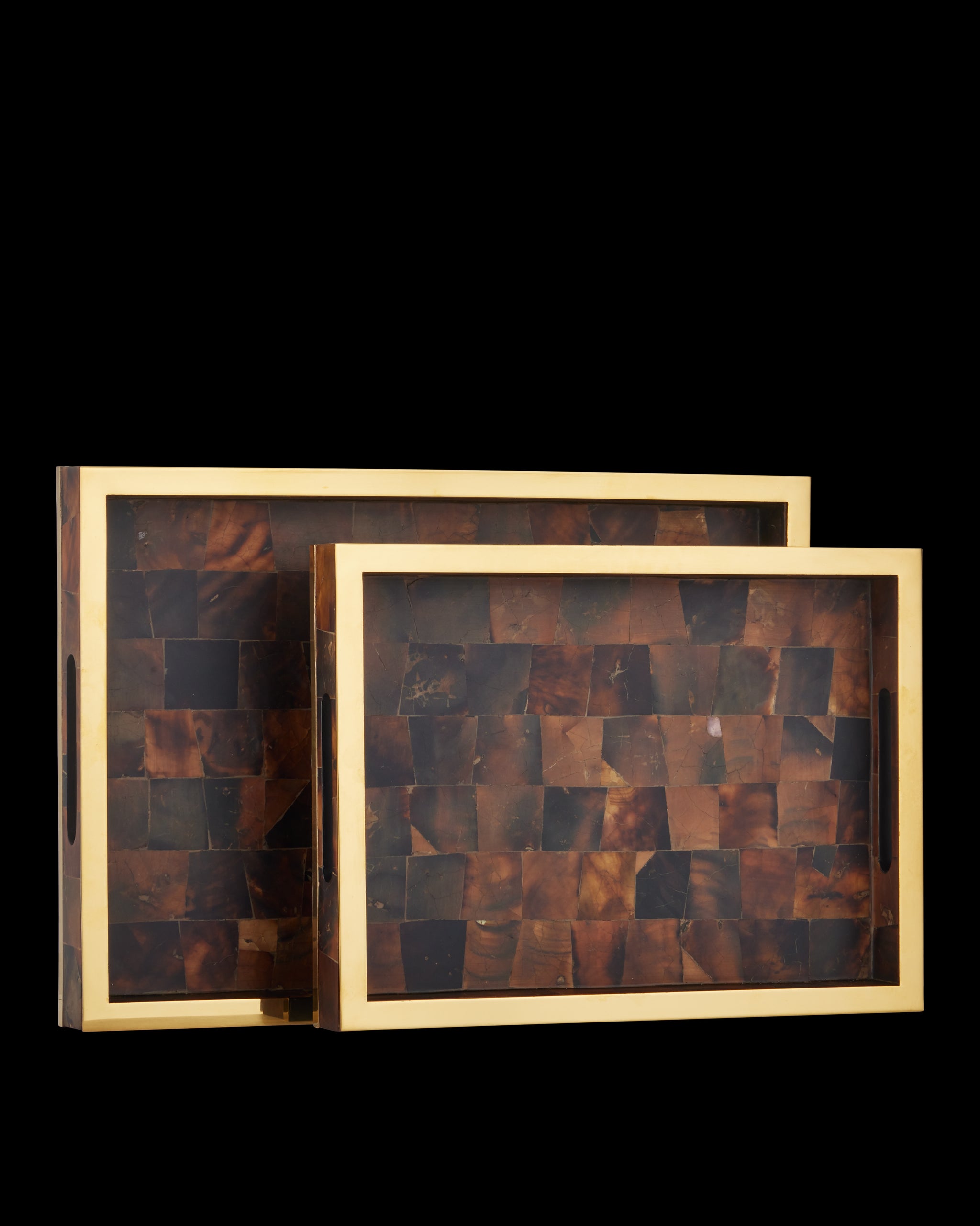 Currey & Company Casey Brown Tray Set Of 2