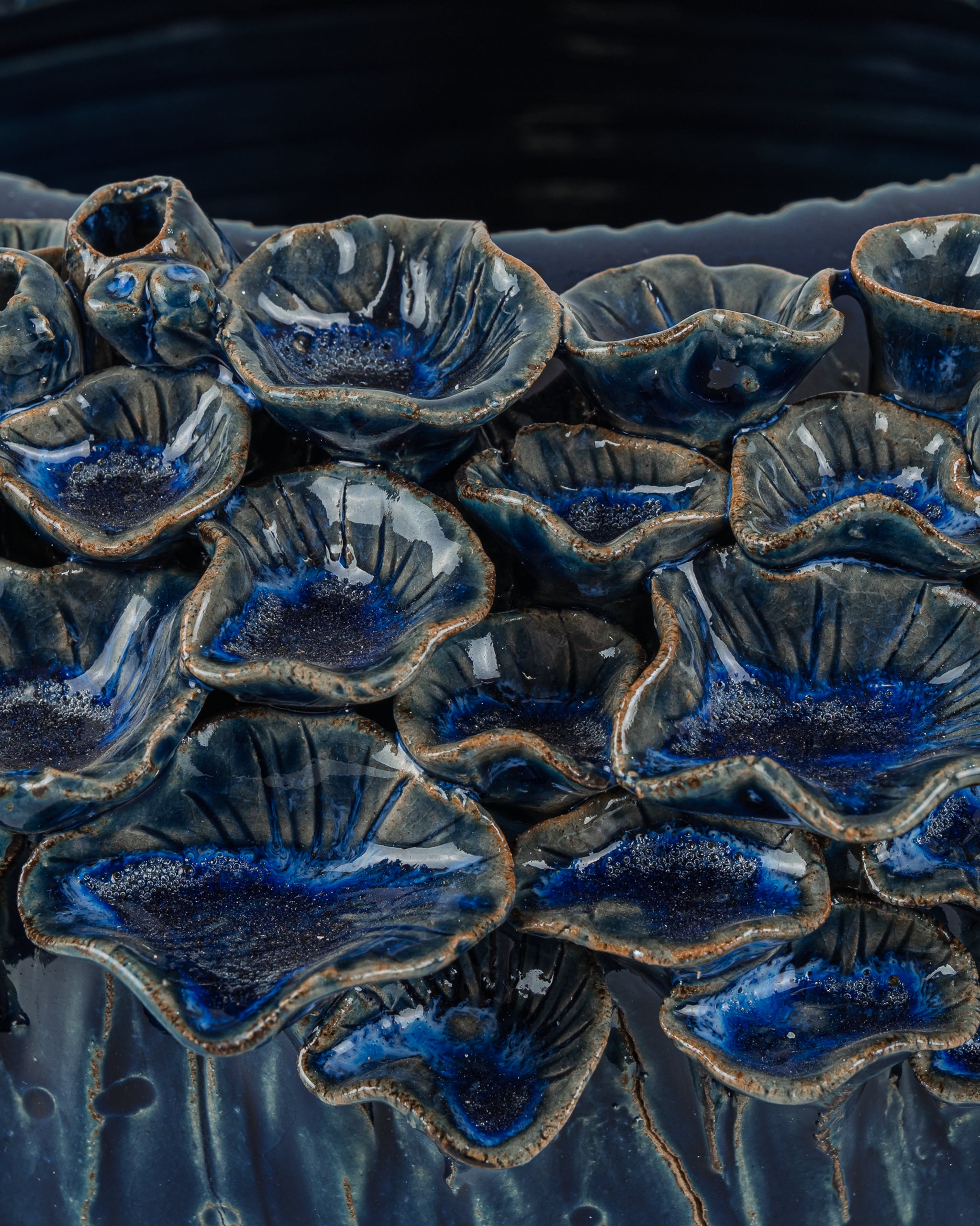 Currey & Company Sunken Blue Bowl