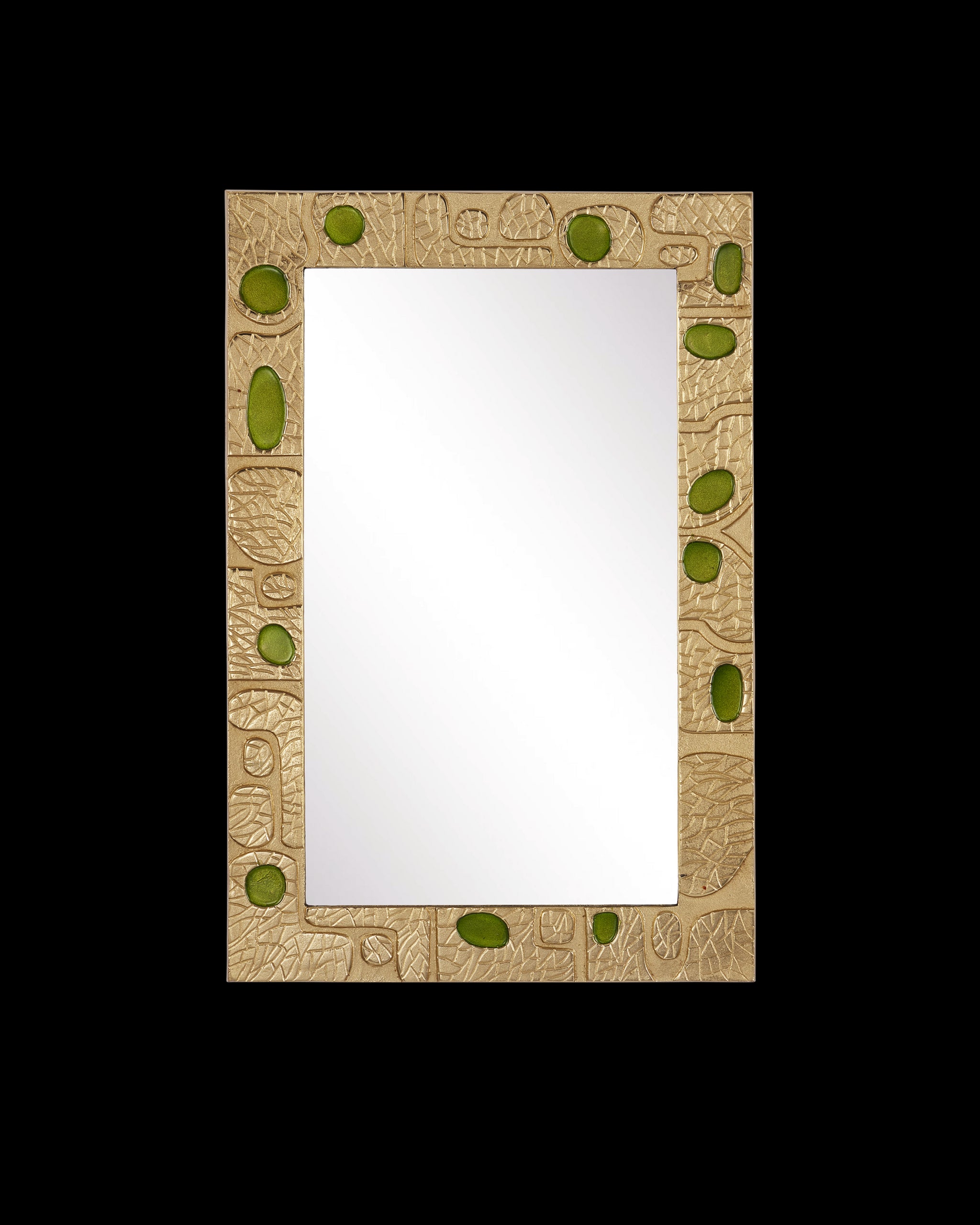 Currey & Company Beau Monde Gold & Green Mirror