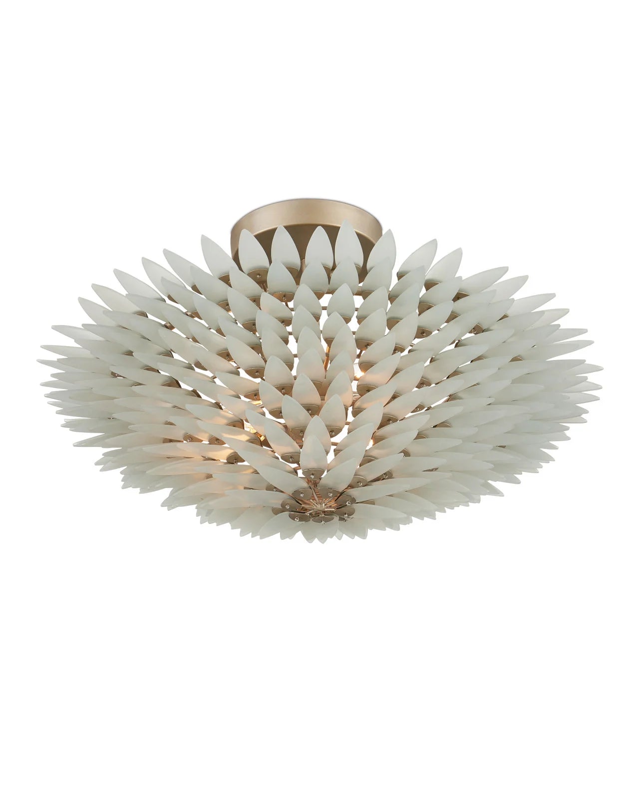Currey & Company 12" X 22" Dahlia 3 Light Semi Flush Mount