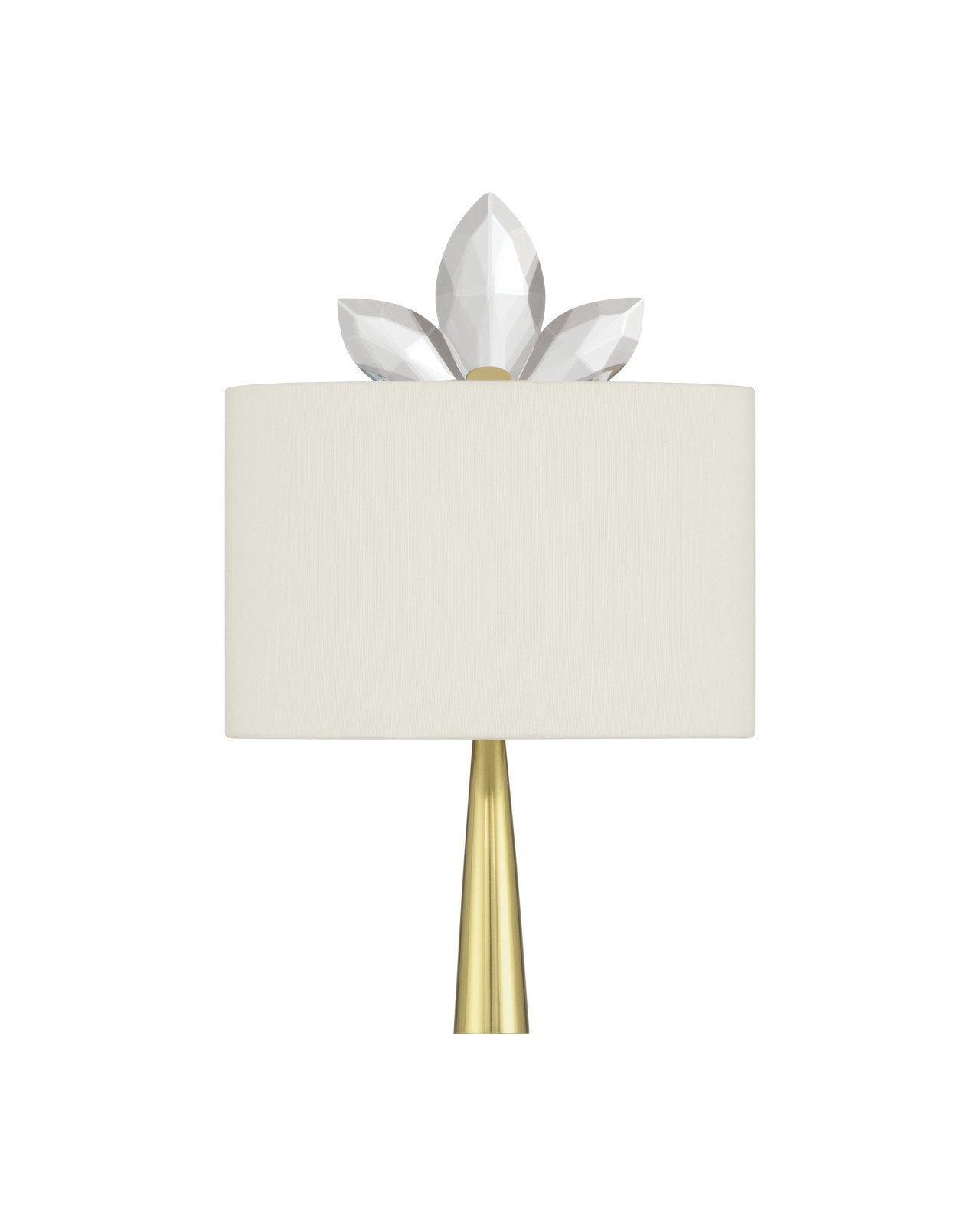 Currey & Company Trillium 8" Wide Crystal And Brass Wall Sconce