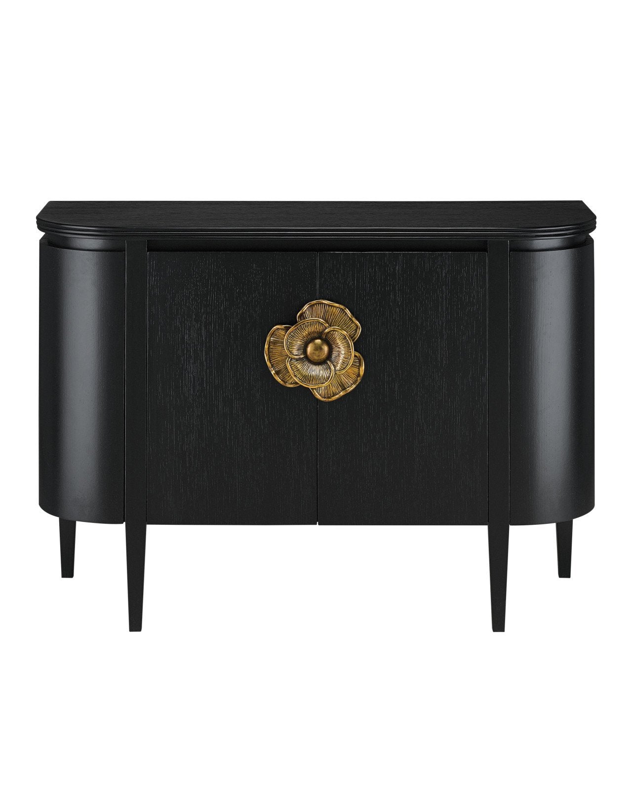 Briallen Black Demi-Lune Cabinet by Currey and Company