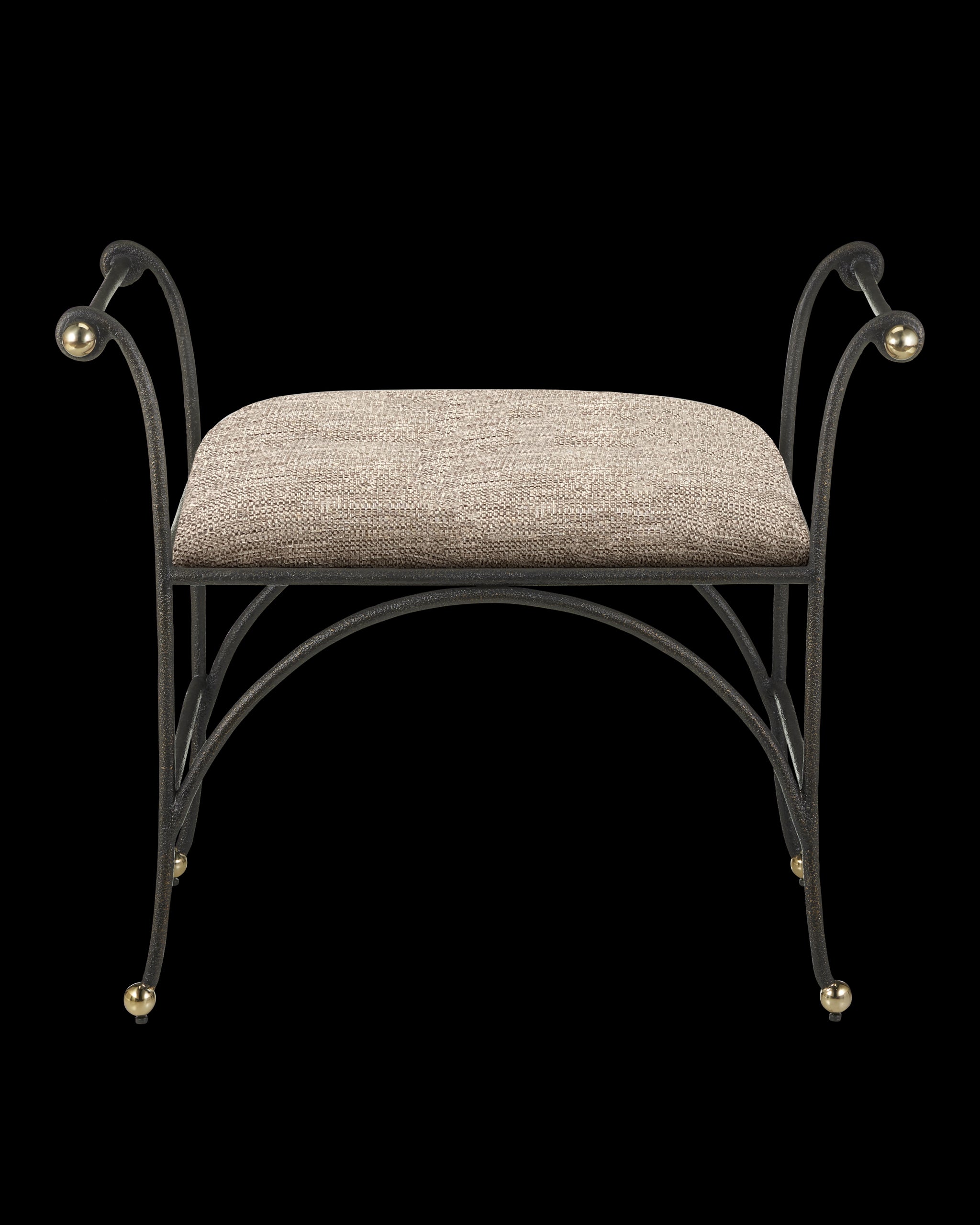 Currey & Company Mabel Ottoman, Perf Barrett Sandstone