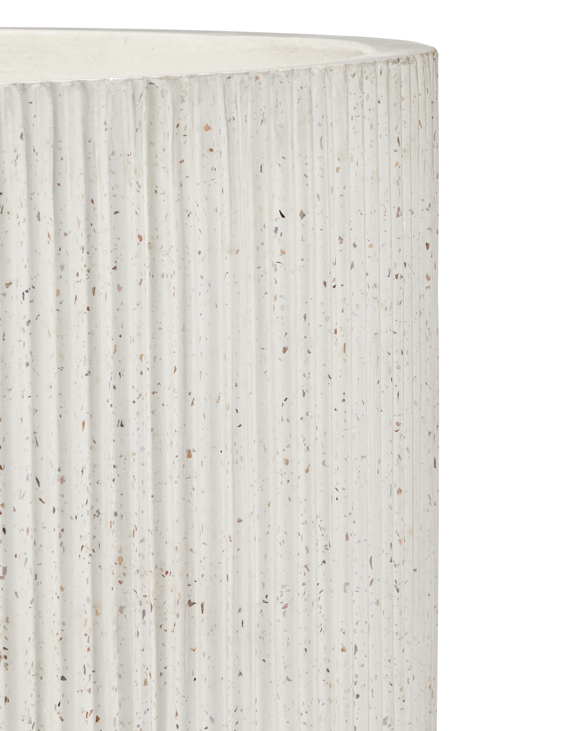 Currey & Company Ridge Large Ivory Terrazzo Planter