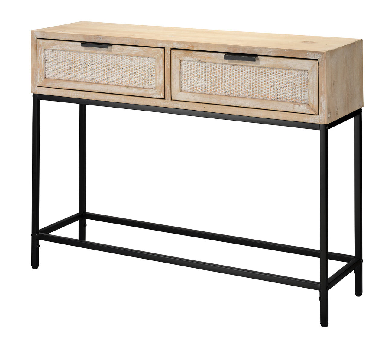 Reed Console Table In Washed Wood & Black Metal Lifestyle by JY