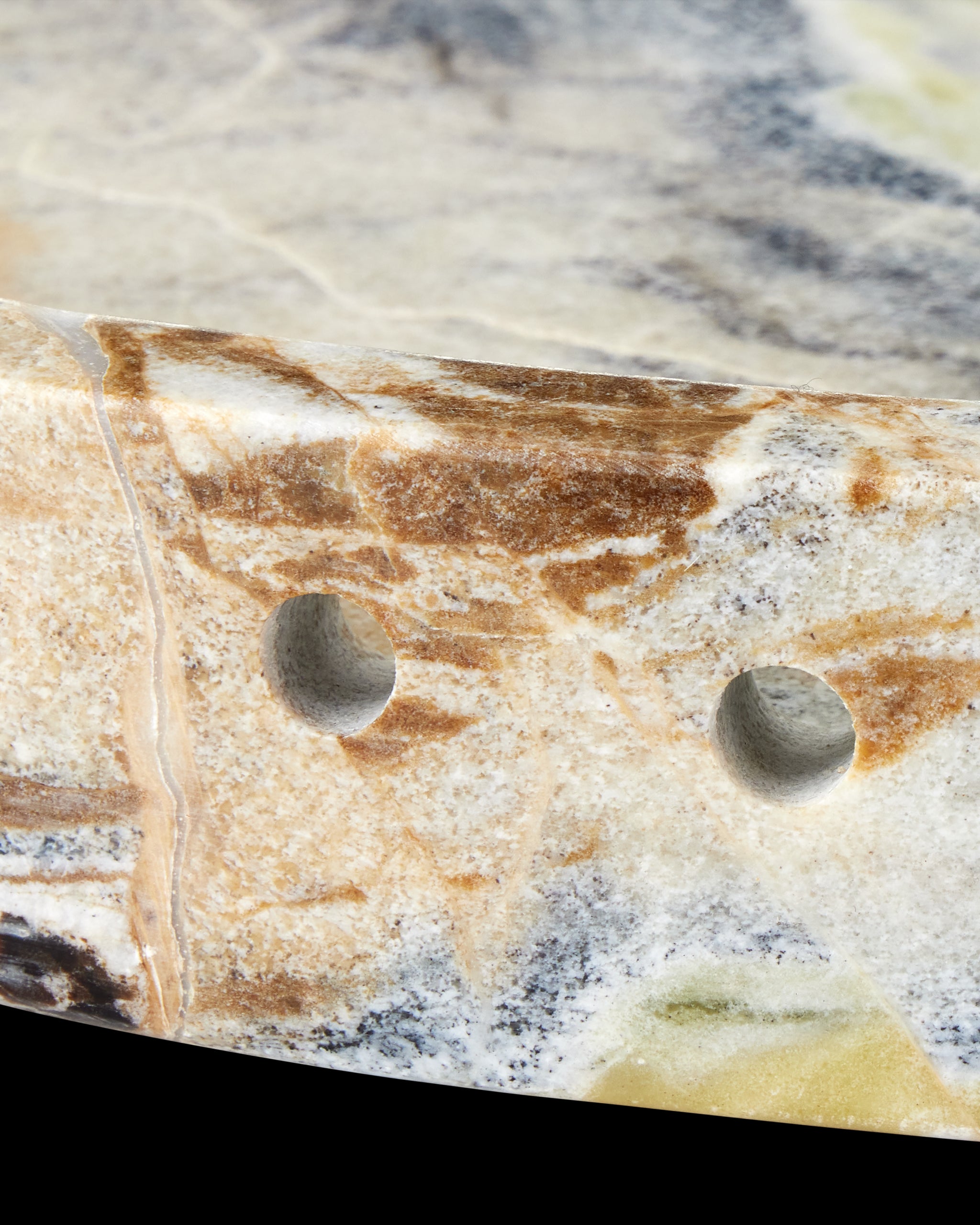 Currey & Company Freya Floral Jade Marble Tray