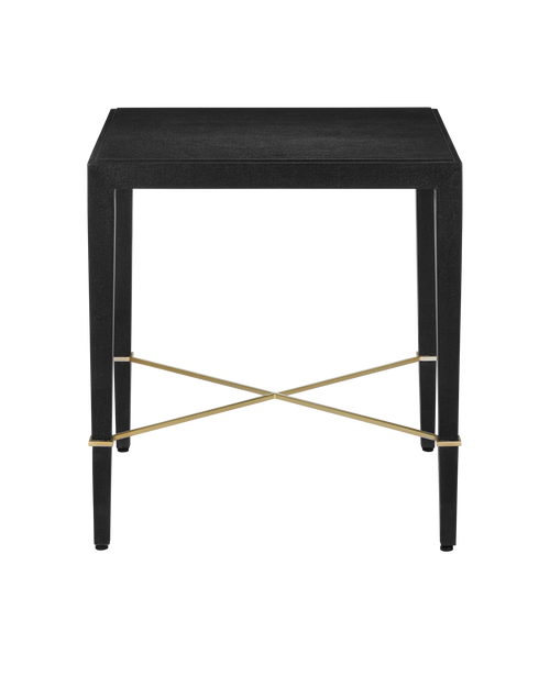 Currey & Company Verona Black Linen End Table