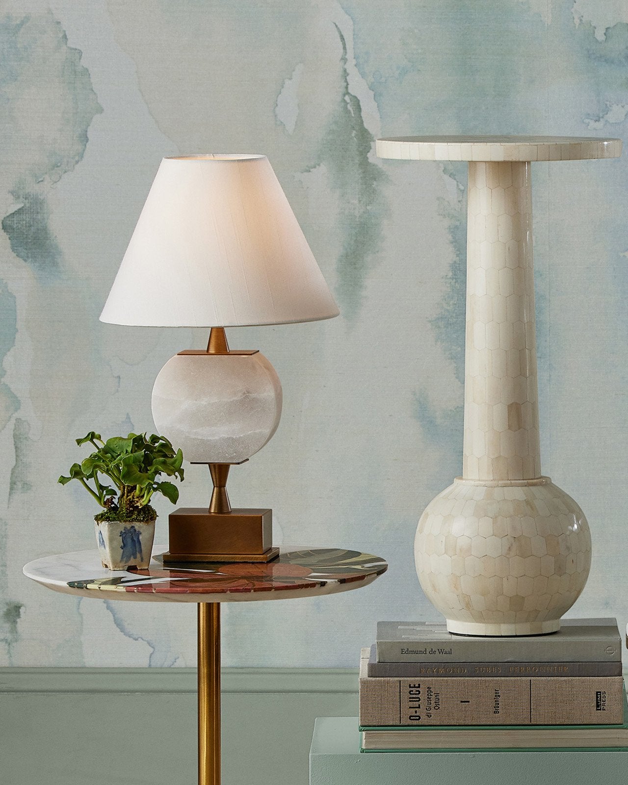Currey & Company Meandro White Cordless Table Lamp