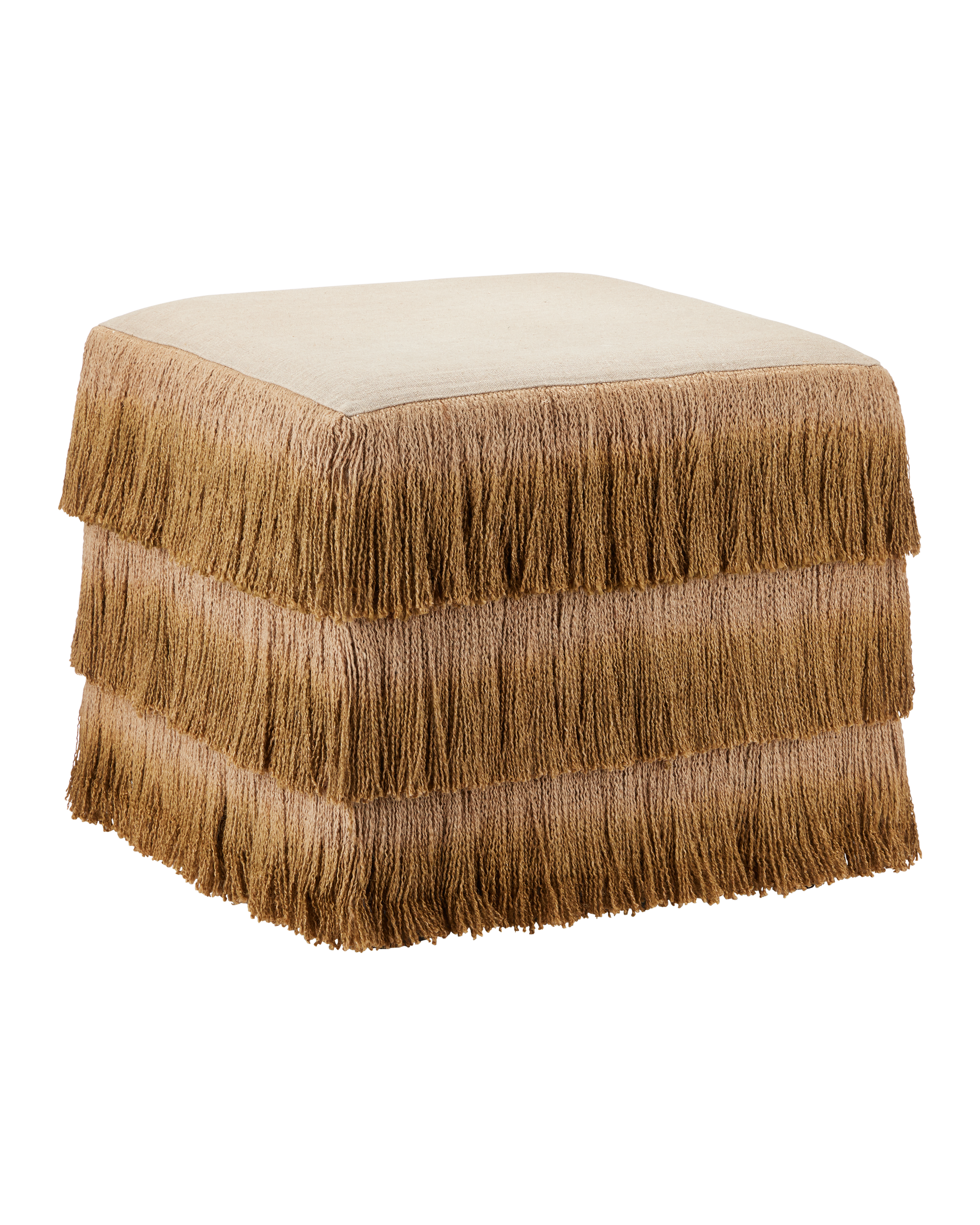 Currey & Company Jute Fringe Ottoman