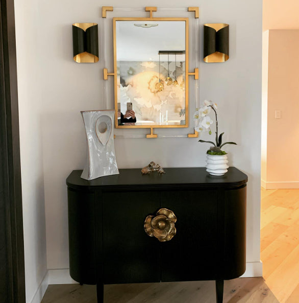 Briallen Black Demi-Lune Cabinet by Currey and Company