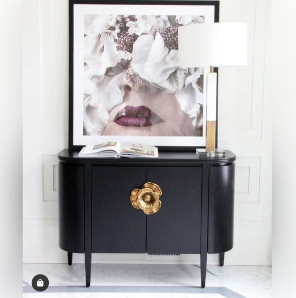 Briallen Black Demi-Lune Cabinet by Currey and Company