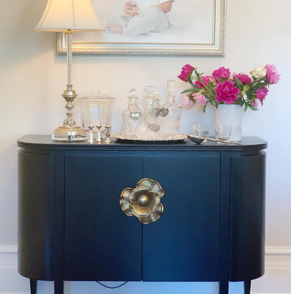 Briallen Black Demi-Lune Cabinet by Currey and Company