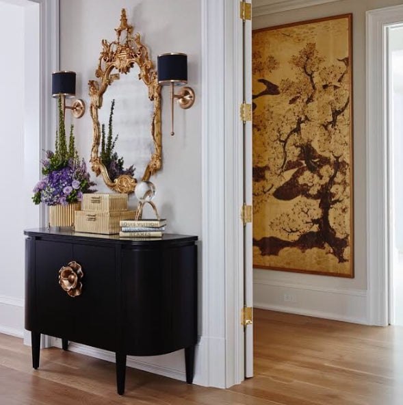 Briallen Black Demi-Lune Cabinet by Currey and Company