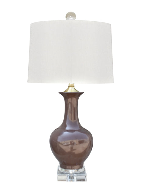 Falcon Brown Porcelain Vase Lamp