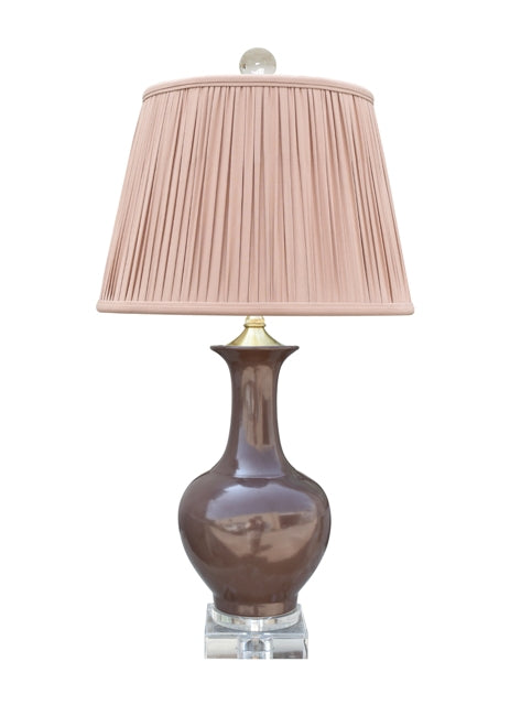 Falcon Brown Porcelain Vase Lamp