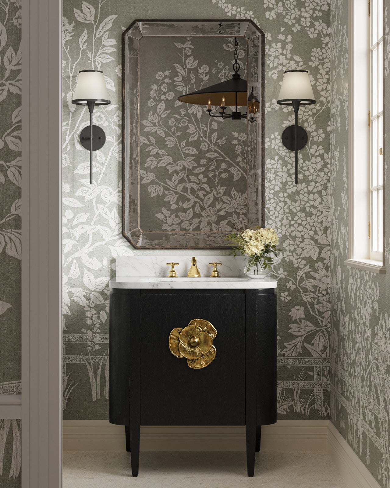 Currey & Company Brussels 36" Black 6 Light Chandelier