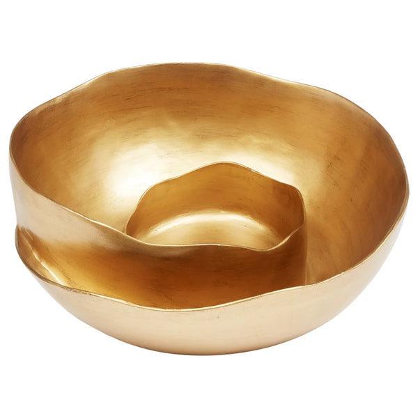 Knox Swirl Decorative Bowl in Gold Leaf