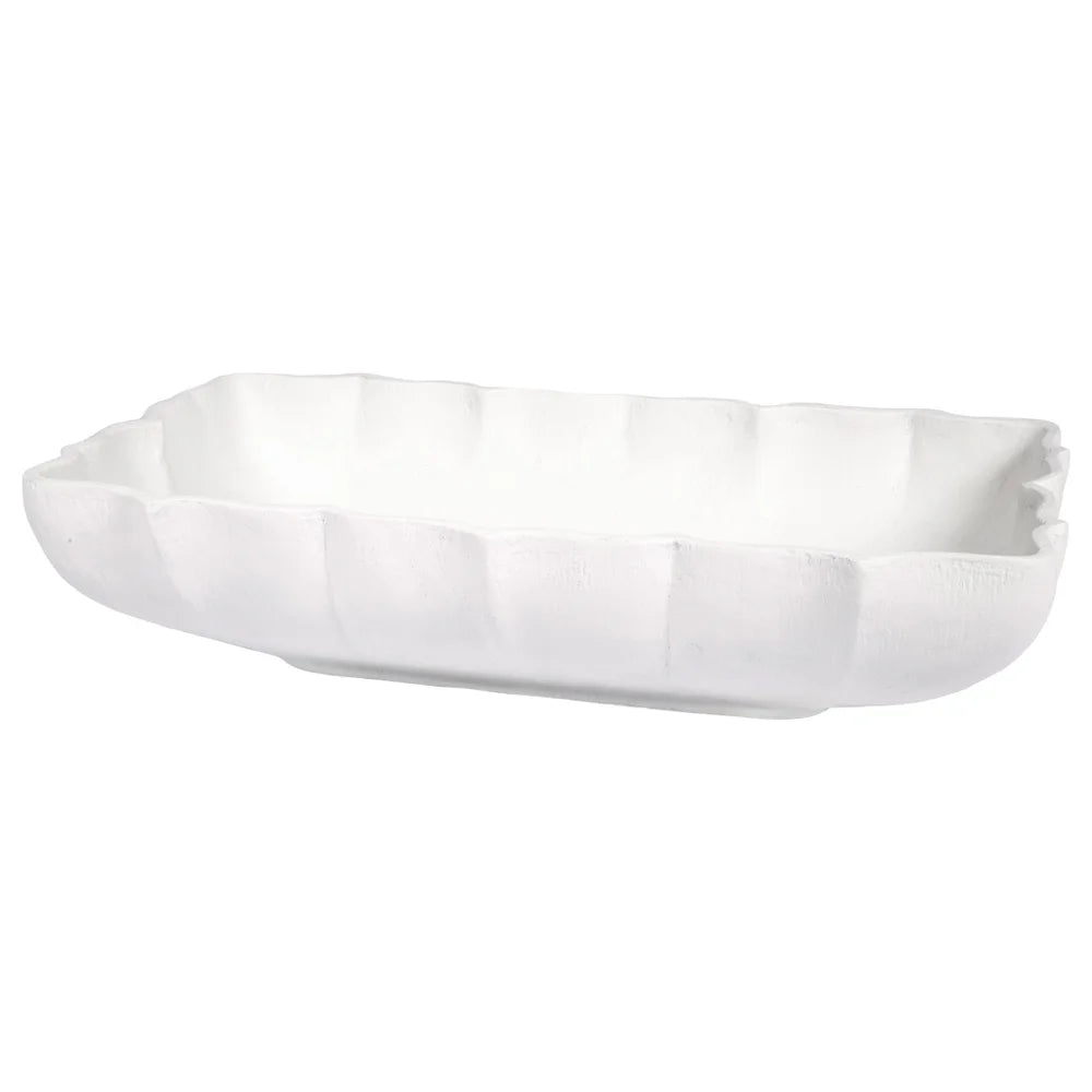 Kerr Rectangular White Gesso Decorative Bowl