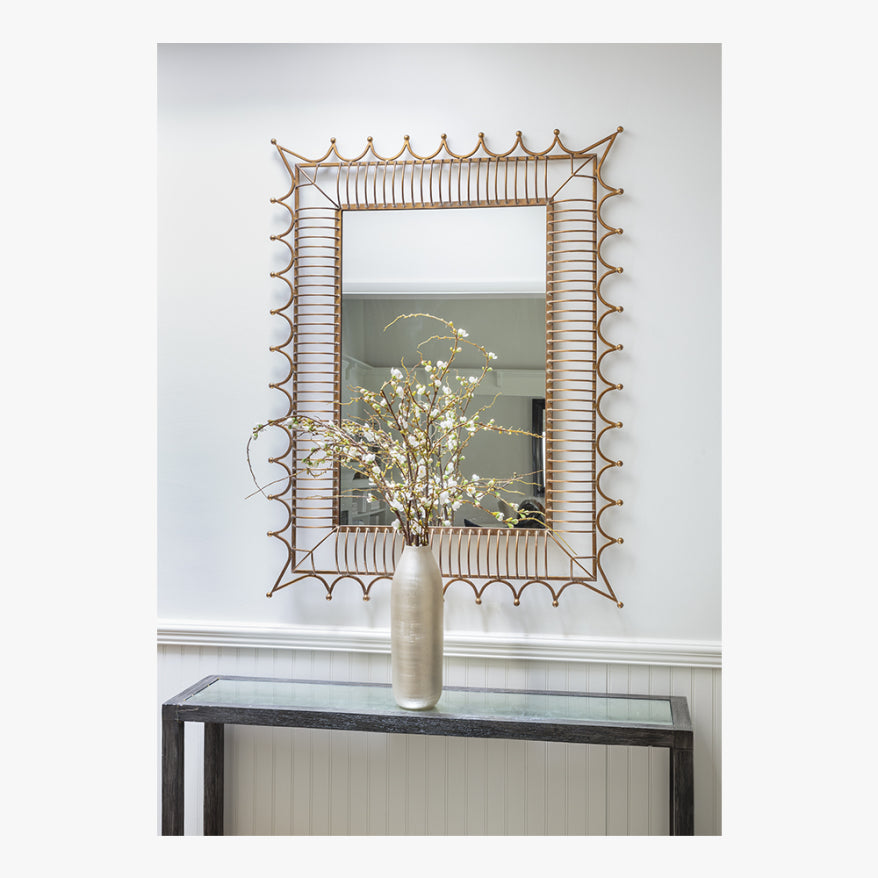 Bunny Williams for Mirror Home, Spiked Iron Mirror in Gold