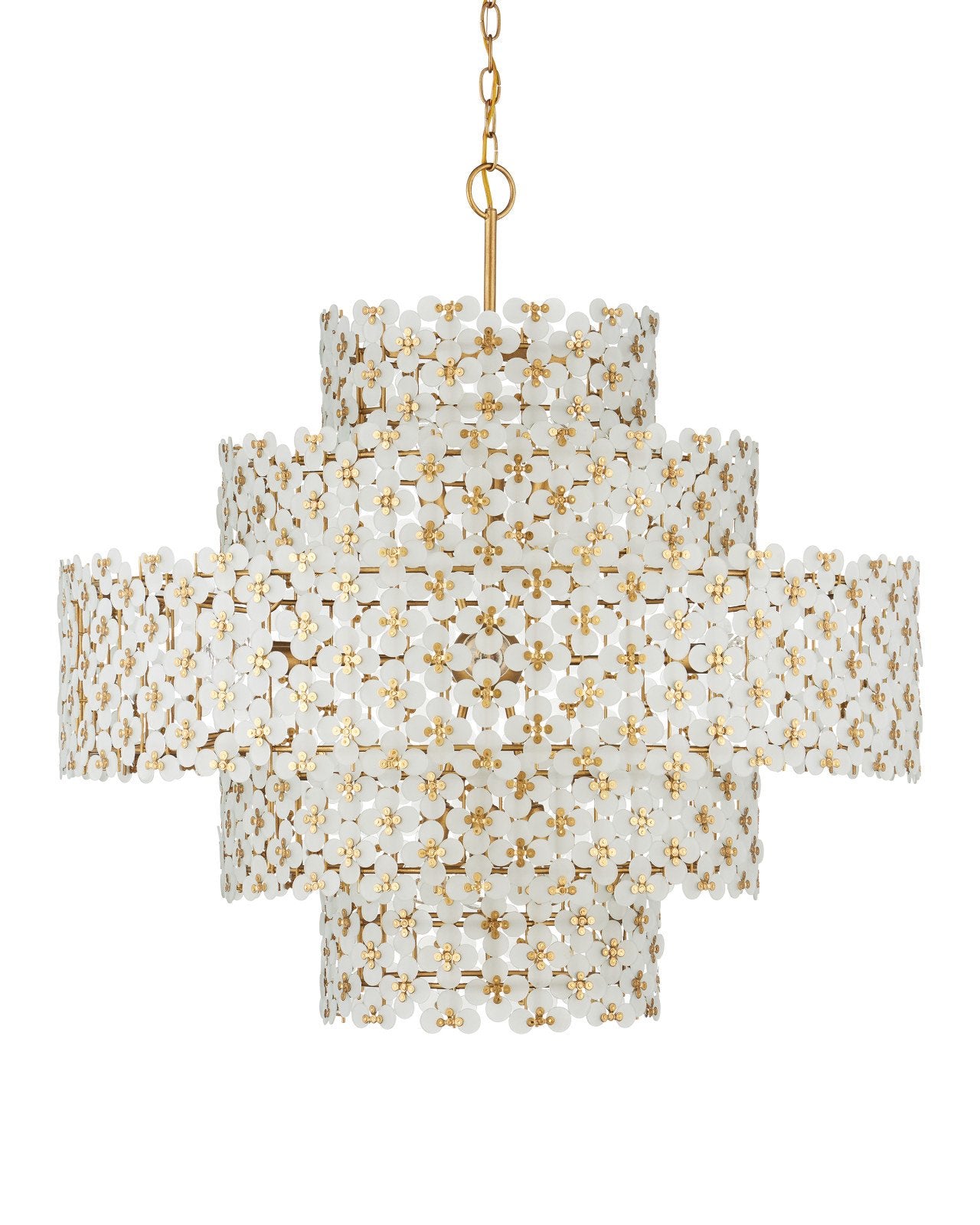 Currey & Company Spring Flower 35" Brass 12 Light Chandelier