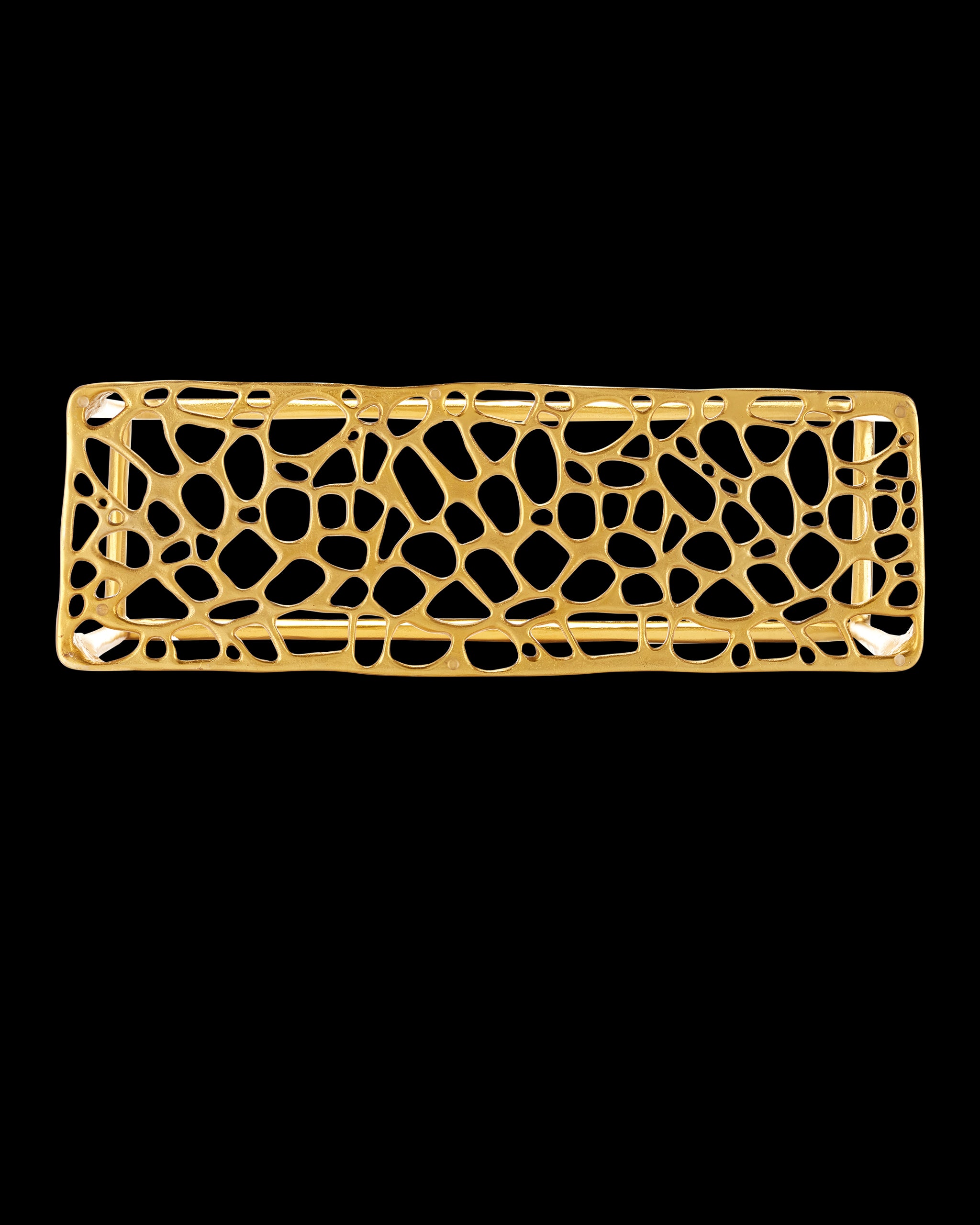 Currey & Company Honeycomb Gold Console Table