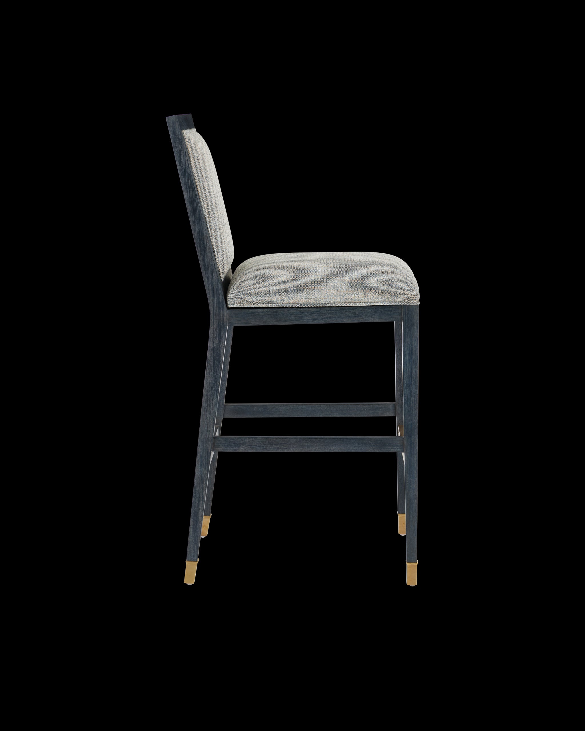 Currey & Company Santos Vintage Navy Bar Stool, Barrett Dusk