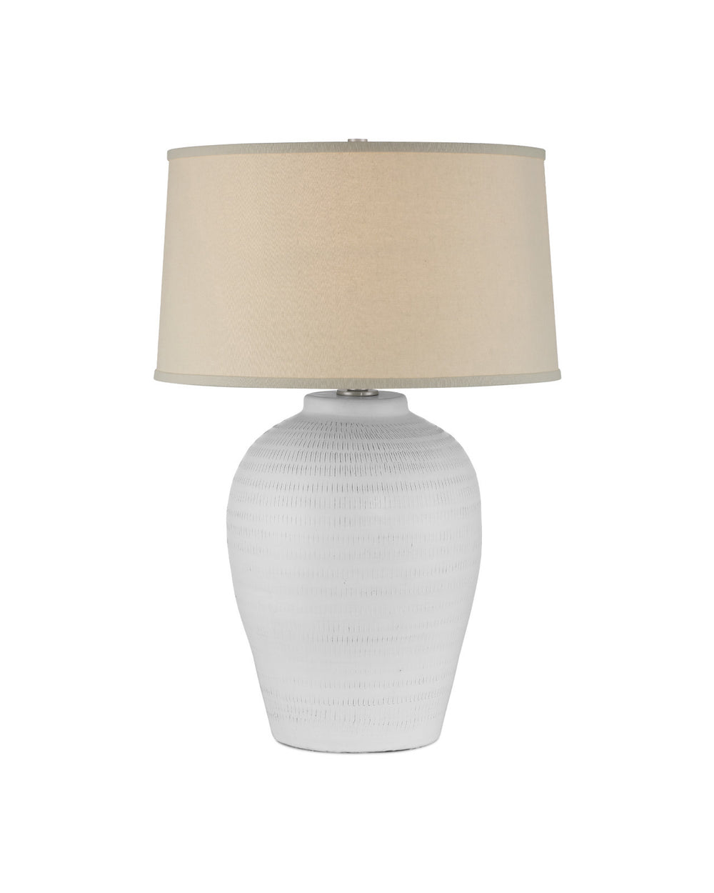 Currey & Company 30" Dashwell White Ceramic Table Lamp