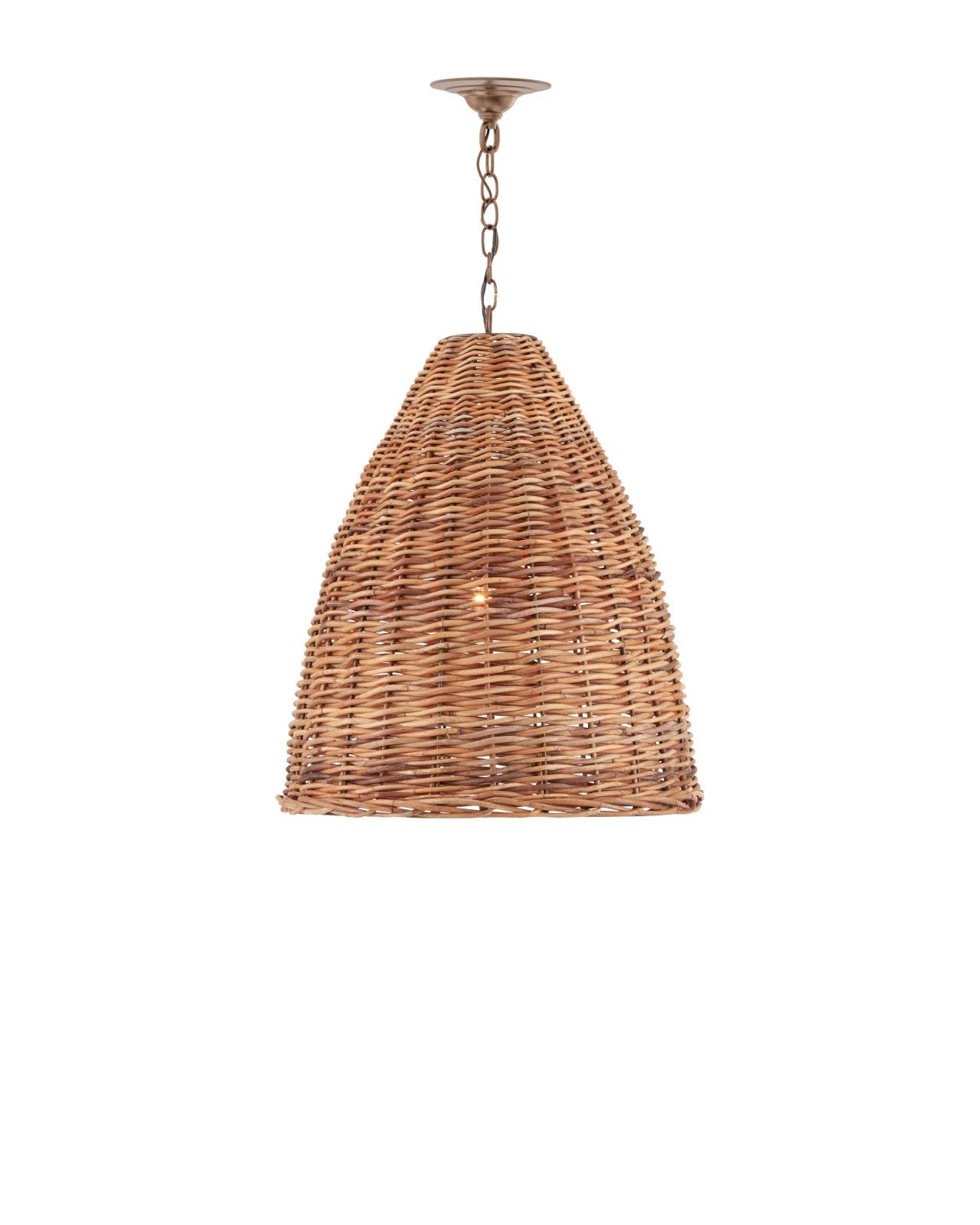 Currey & Company Basket 21" Natural 1 Light Pendant