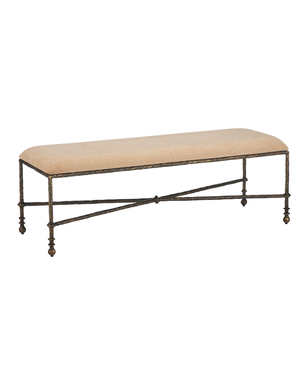 Currey & Company Fuso Bench, Fizz Champagne