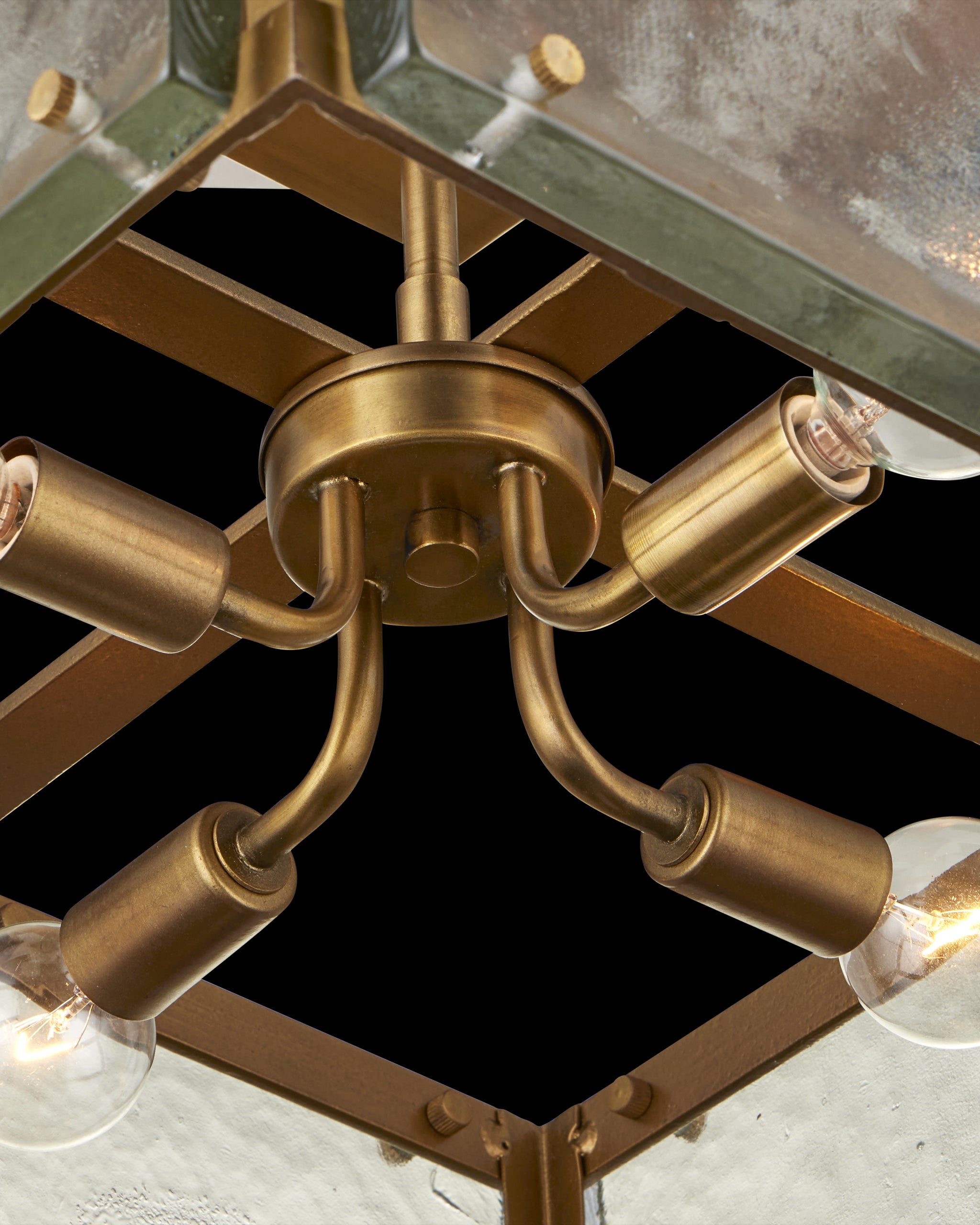 Currey & Company Countervail Square Semi Flush Mount