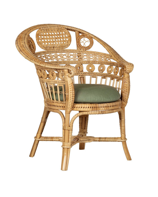 Currey And Company Eugenie 30 1/4" Wide Natural Rattan Armchair