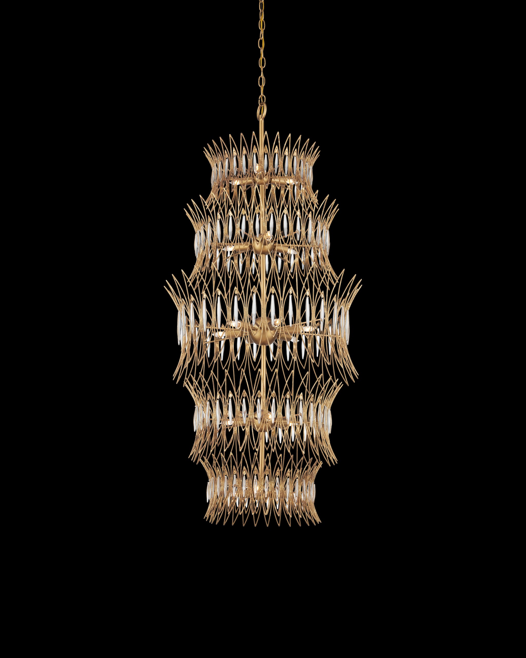 Currey & Company Marquise Large Gold Chandelier
