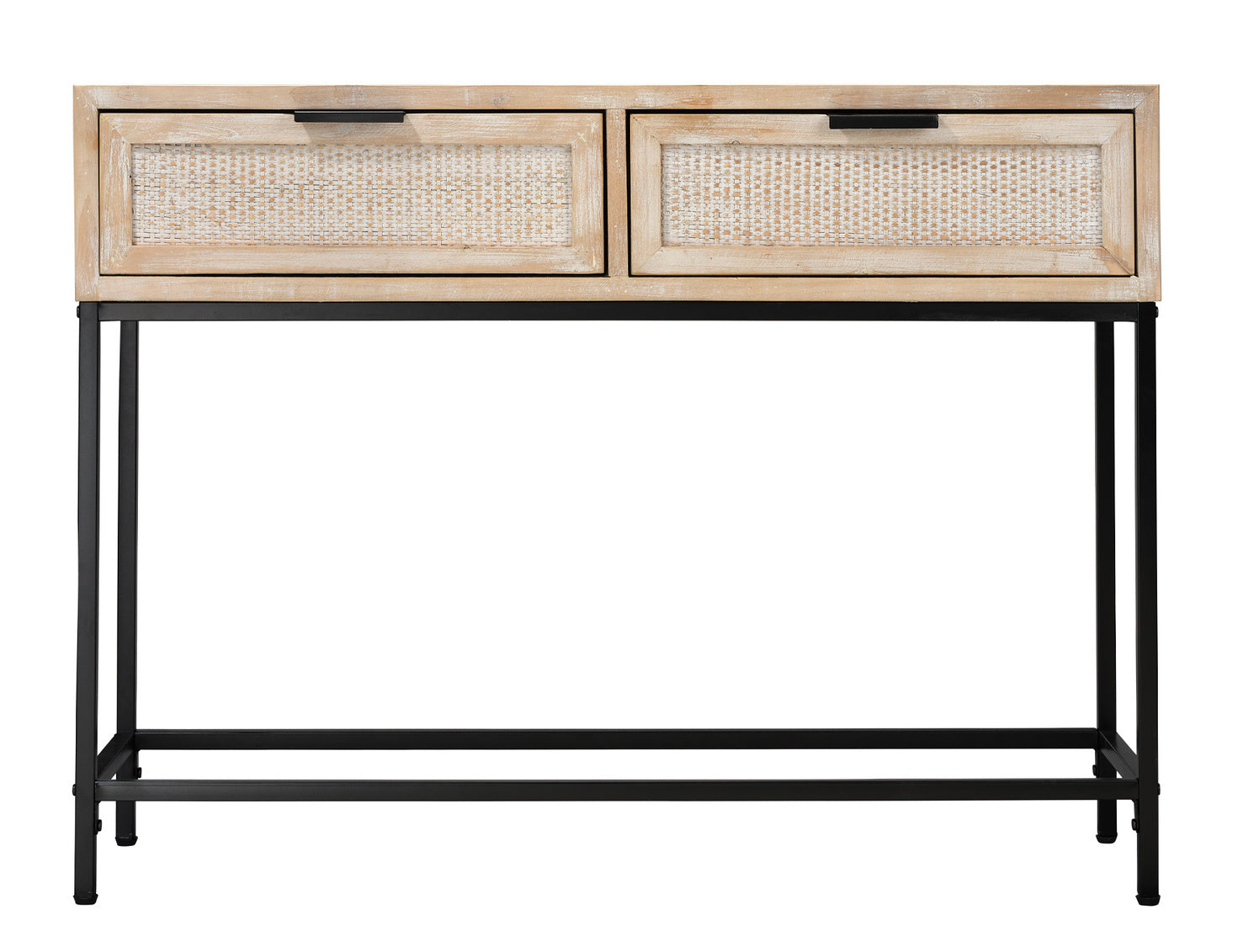 Reed Console Table In Washed Wood & Black Metal Lifestyle by JY