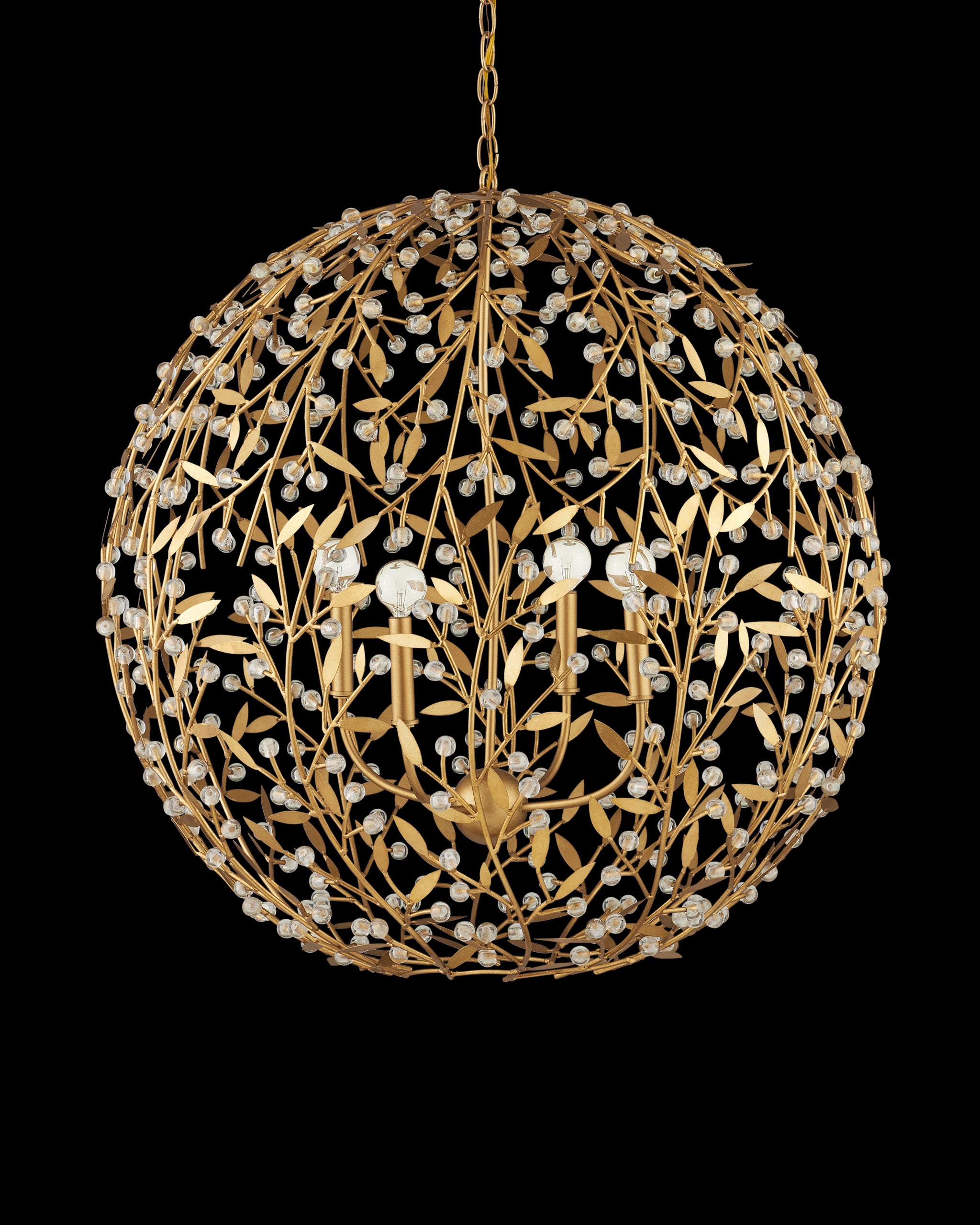Currey & Company Secret Garden Gold Orb Chandelier