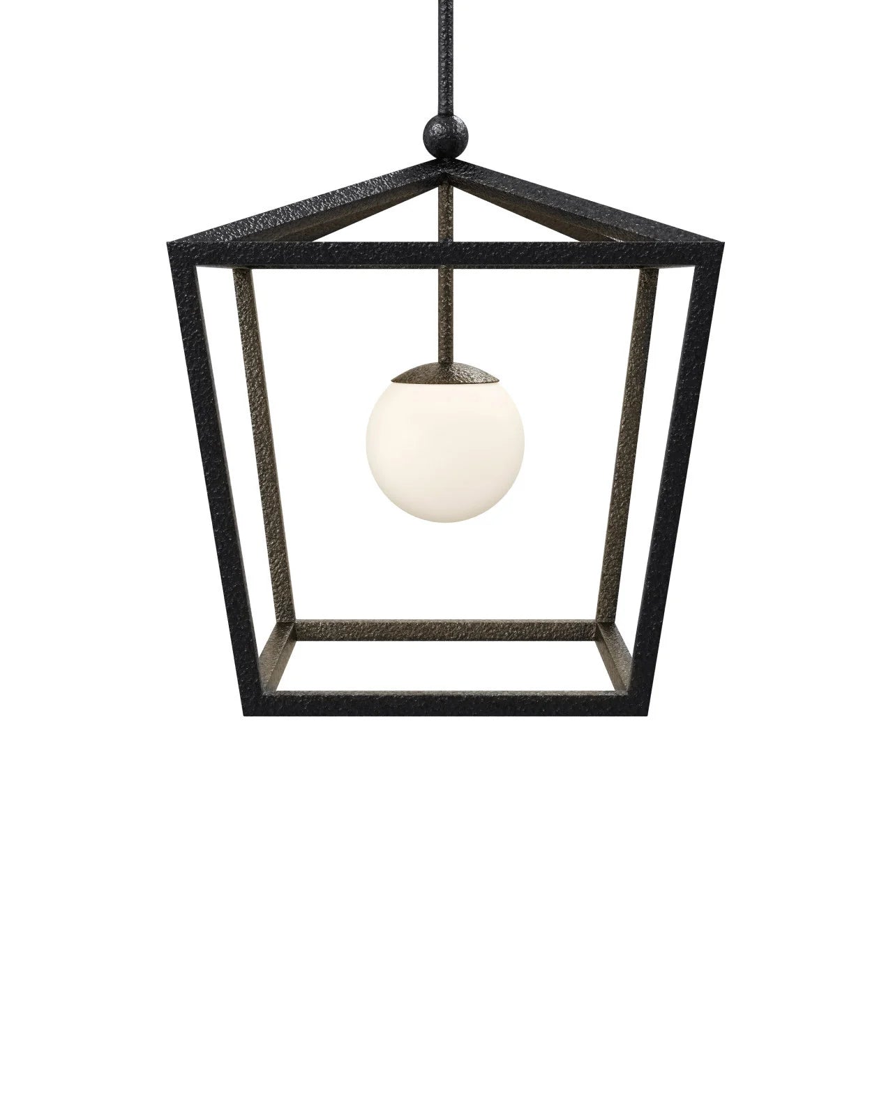 Currey & Company 24.5" X 18" X 18" Denison Medium Black 1 Light Outdoor Lantern
