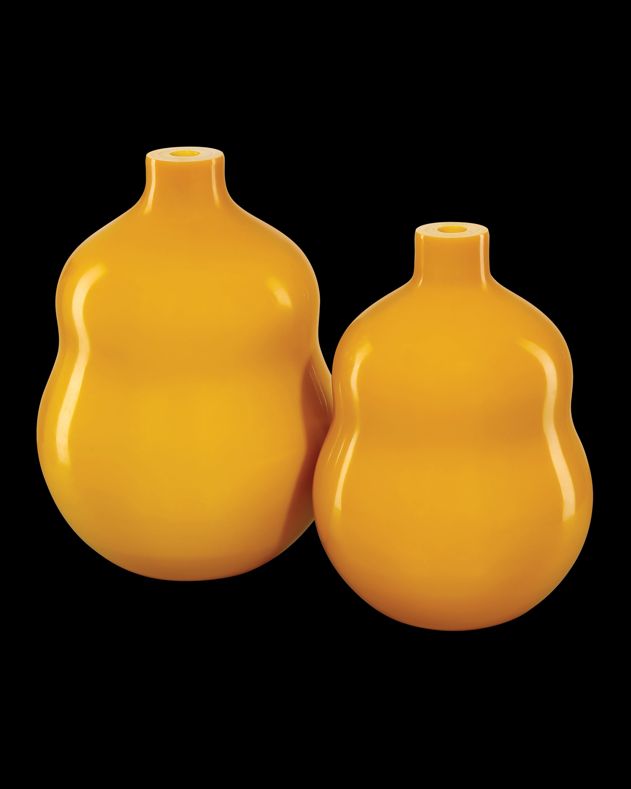 Currey & Company Imperial Yellow Peking Medium Double Gourd Vase