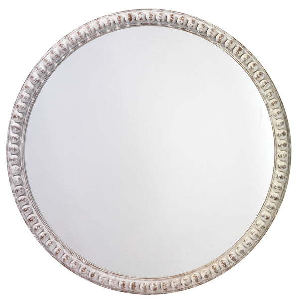 Jamie Young Audrey Beaded Mirror In White Wood