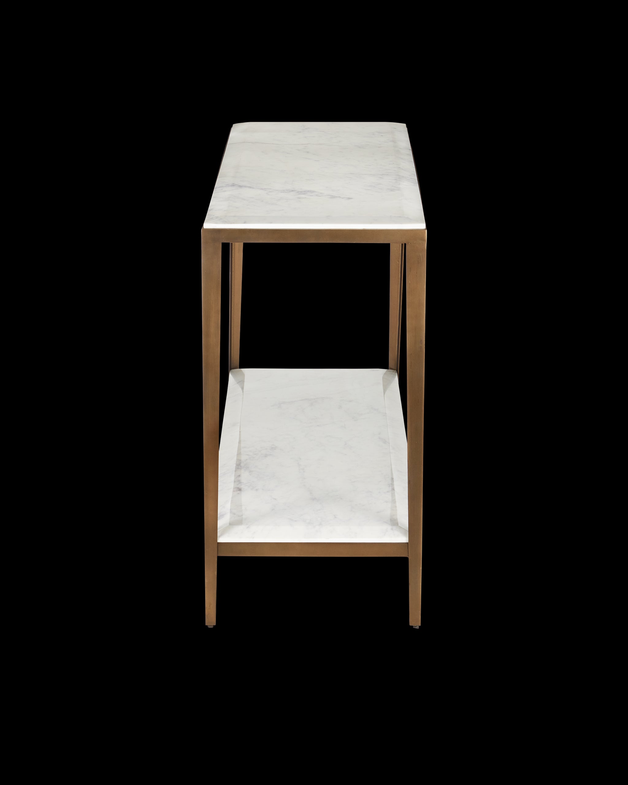 Currey & Company Oblique Marble Console Table