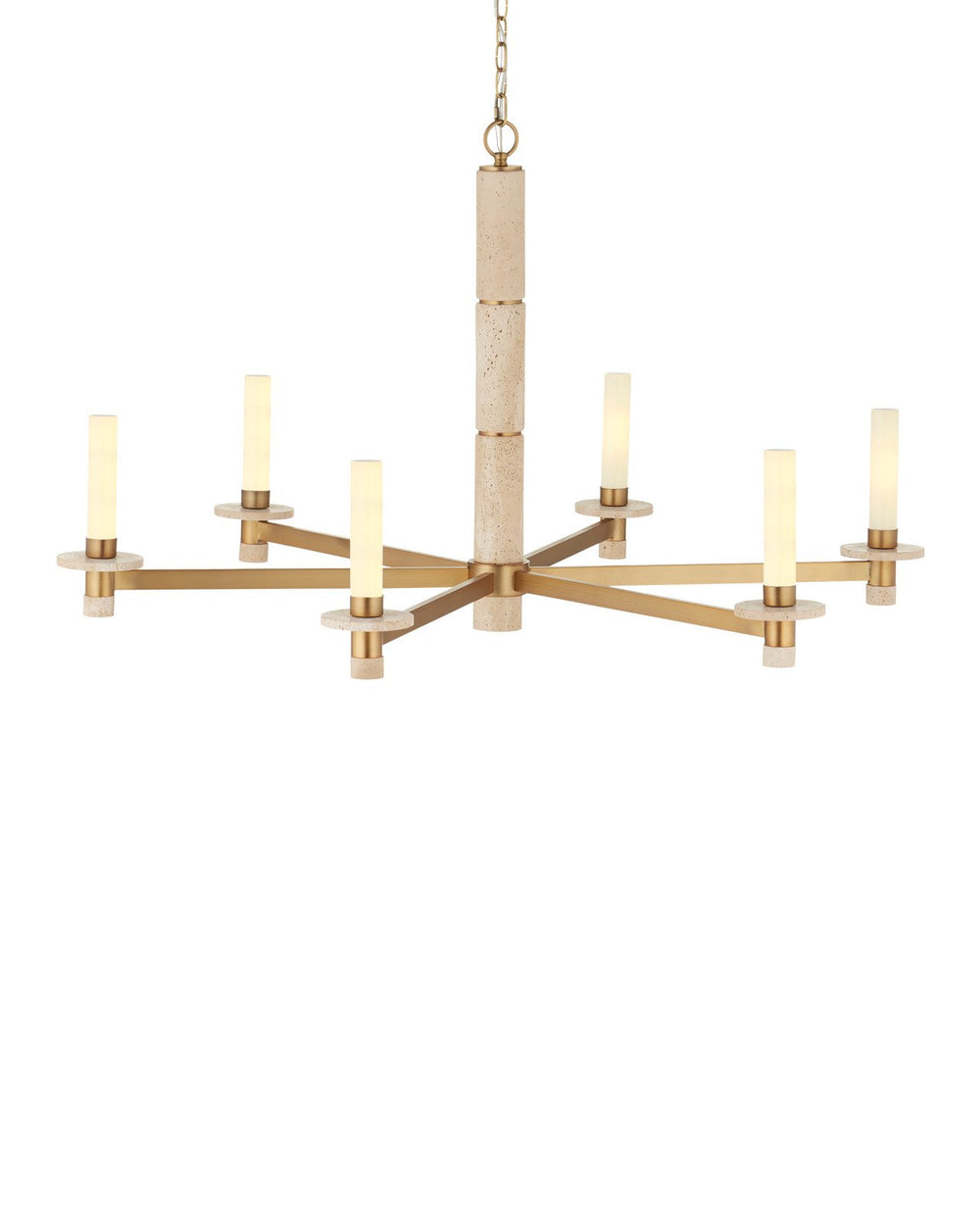 Currey & Company Marcelo 45" Antique Brass 6 Light Chandelier