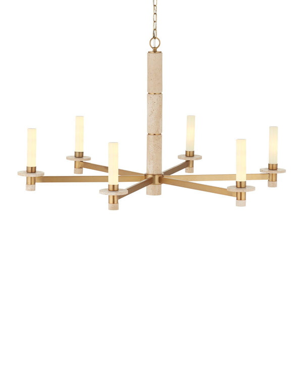 Currey & Company Marcelo 45" Antique Brass 6 Light Chandelier