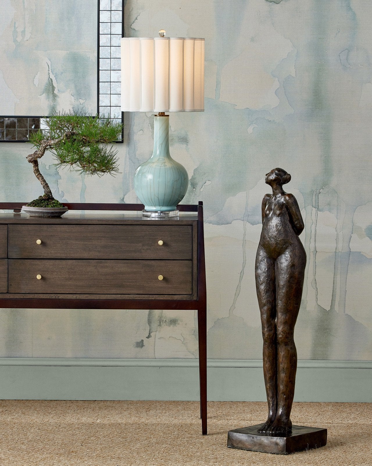 Currey & Company The Tall Empress 43" Bronze Sculpture