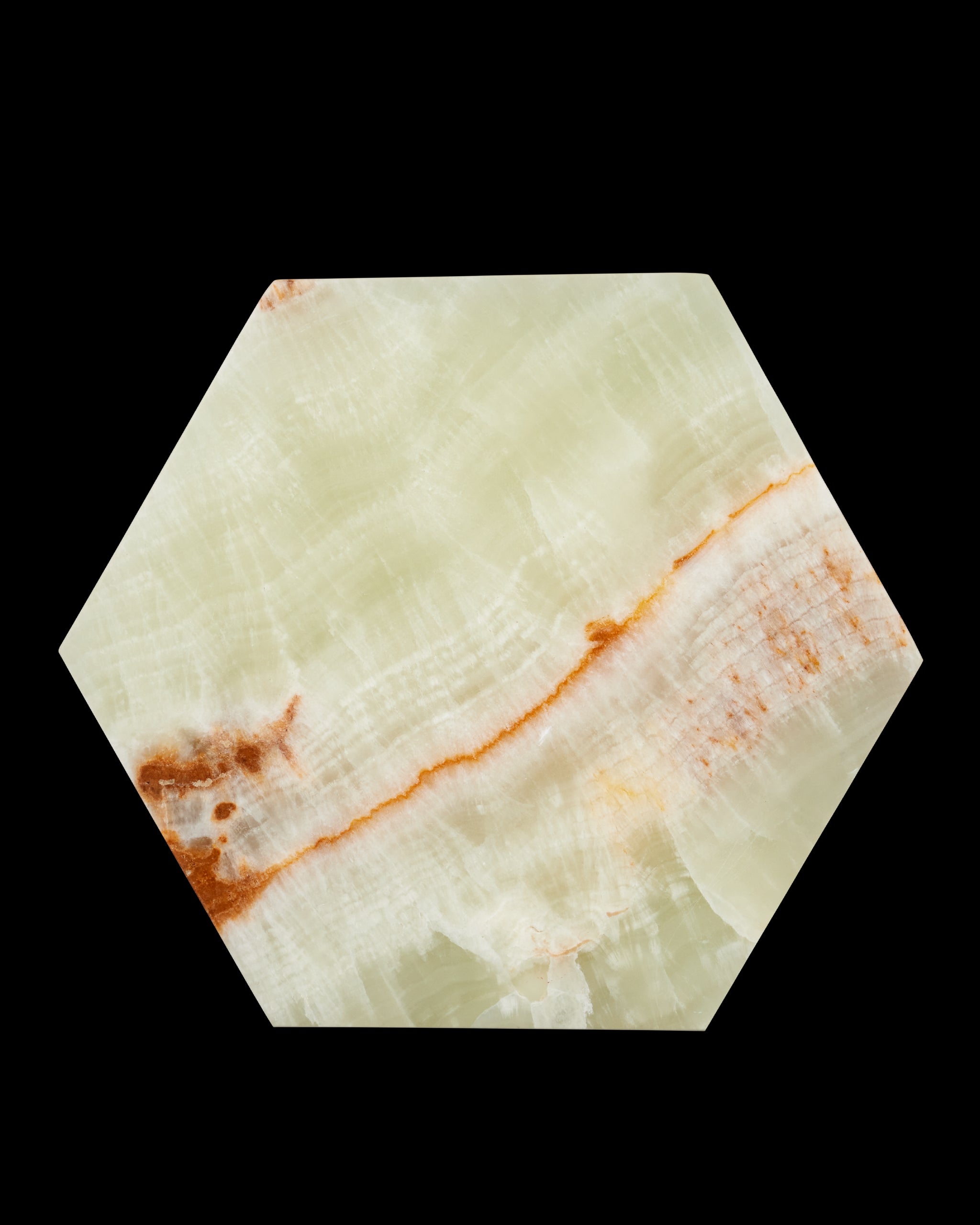 Currey & Company Arco Green Onyx Hexagon Box