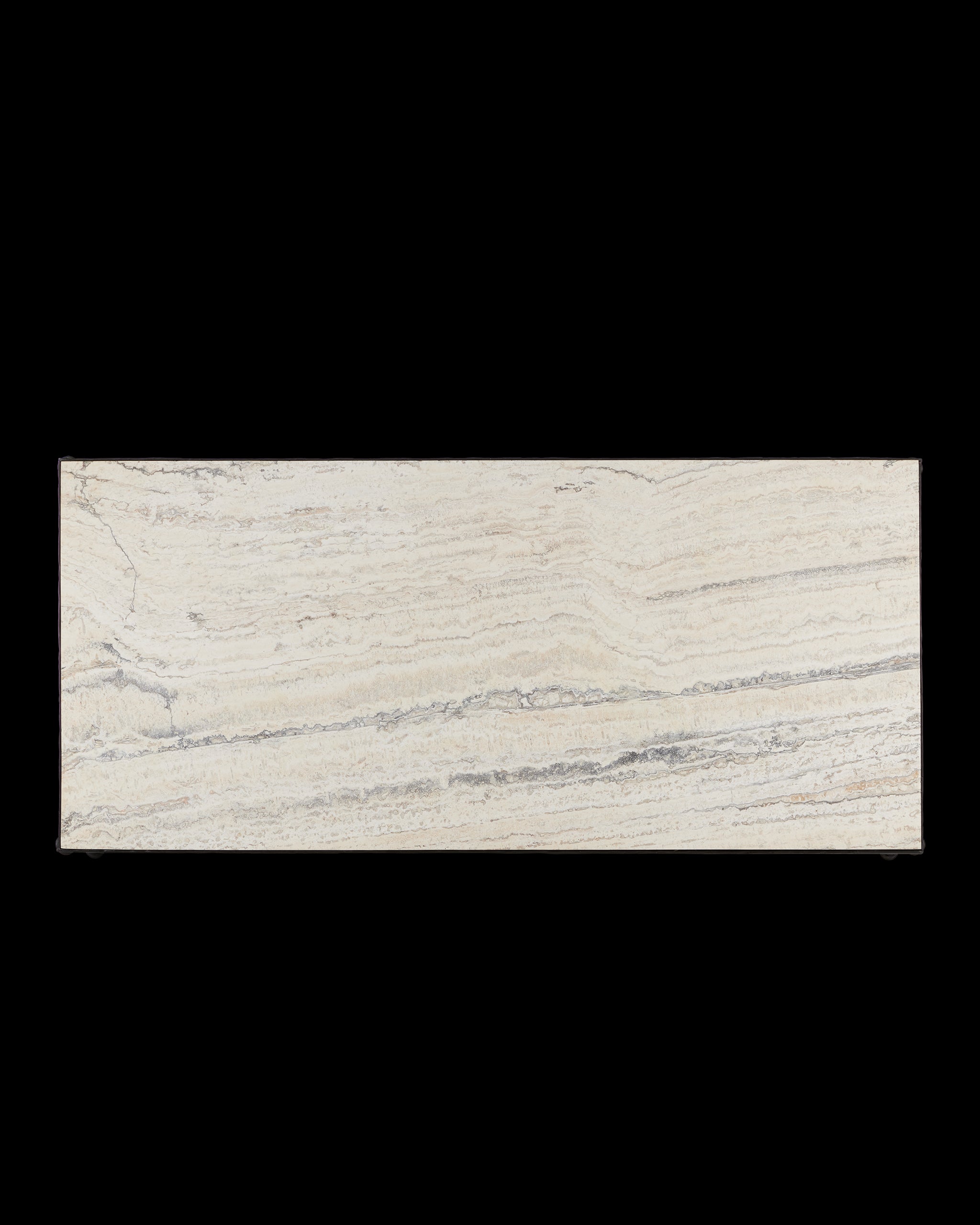 Currey & Company Agora White Travertine Cocktail Table