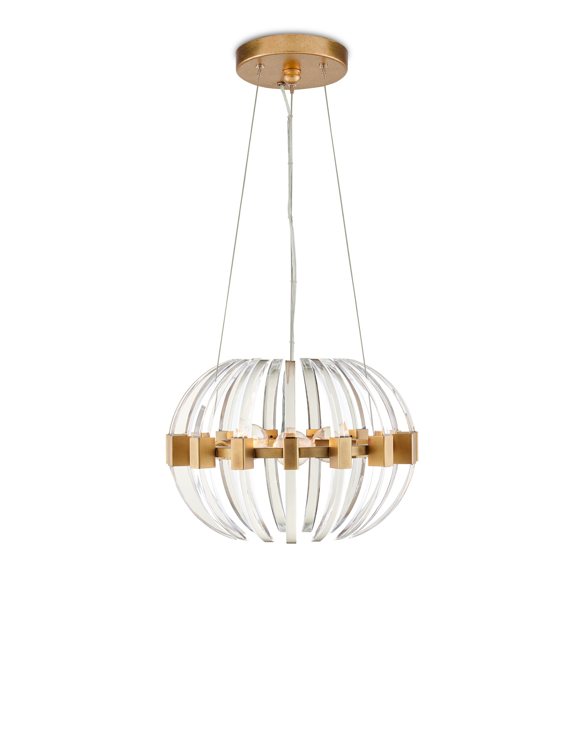 Currey & Company Coquette Small Brass Chandelier